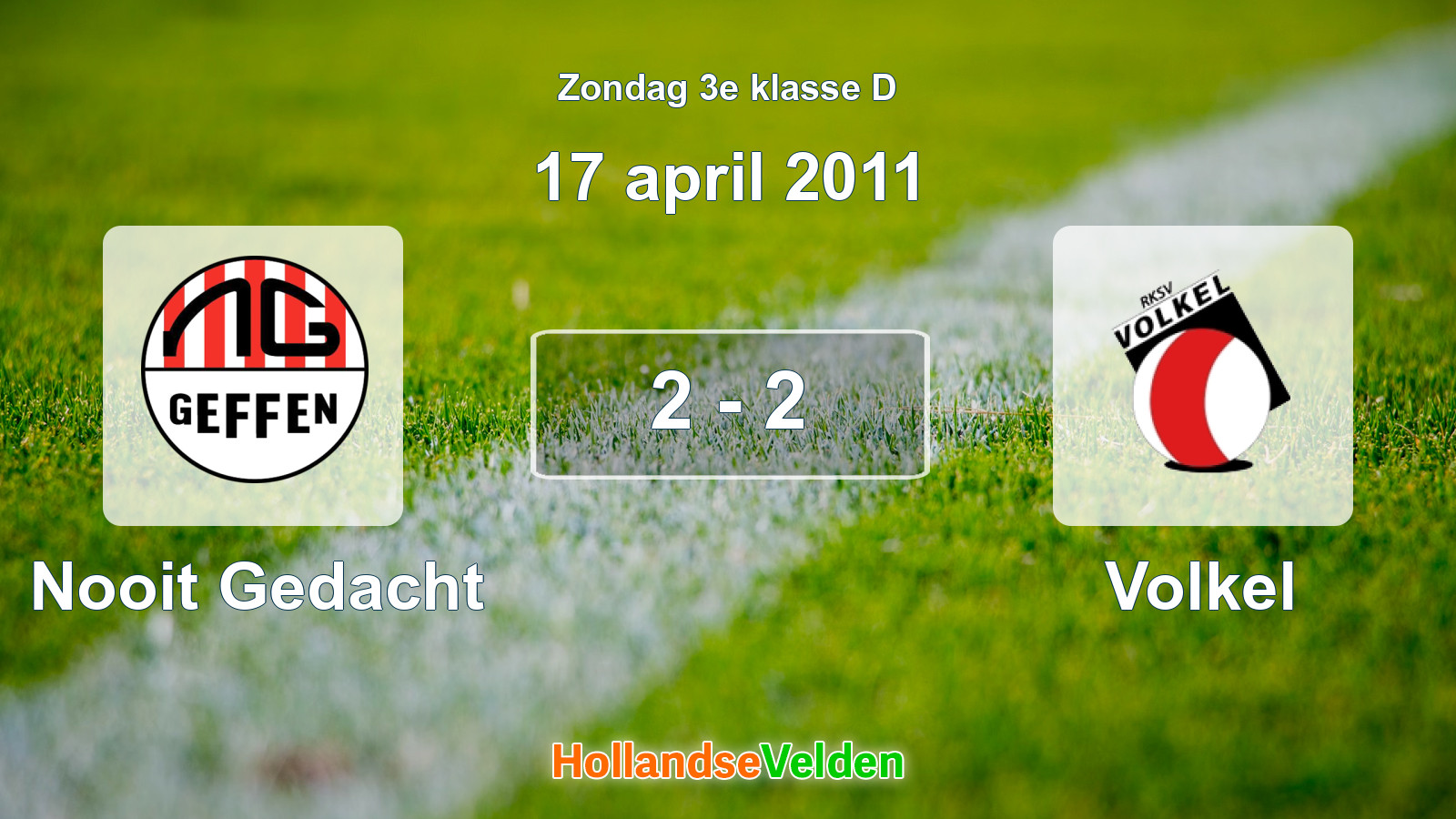 Gespeelde wedstrijd: Nooit Gedacht - Volkel 2 - 2 (17 april 2011)