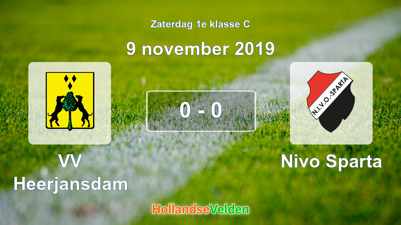 Gespeelde wedstrijd: VV Heerjansdam - Nivo Sparta 0 - 0 (9 november 2019)