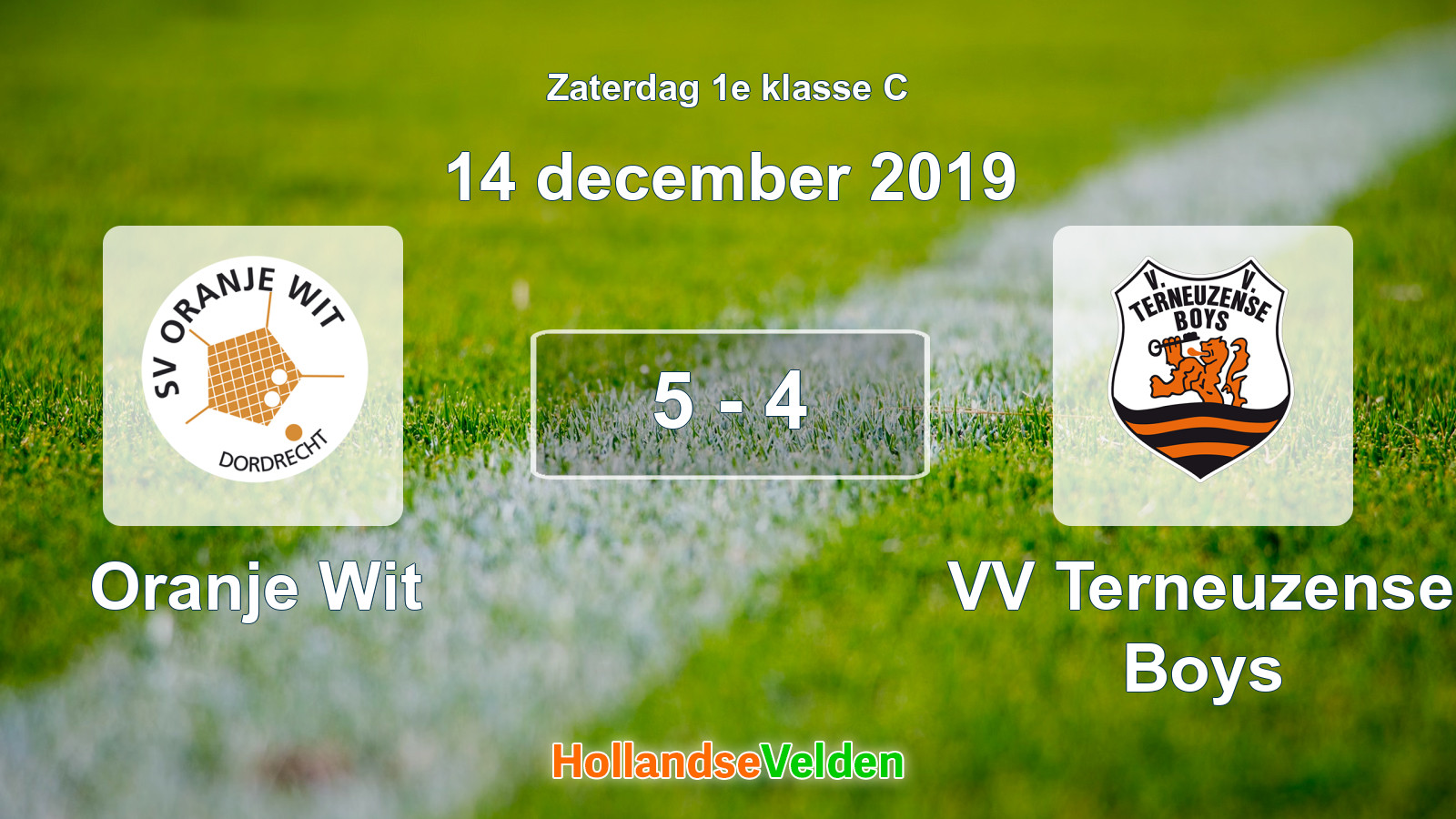 Gespeelde wedstrijd: Oranje Wit - VV Terneuzense Boys 5 - 4 (14 december 2019)