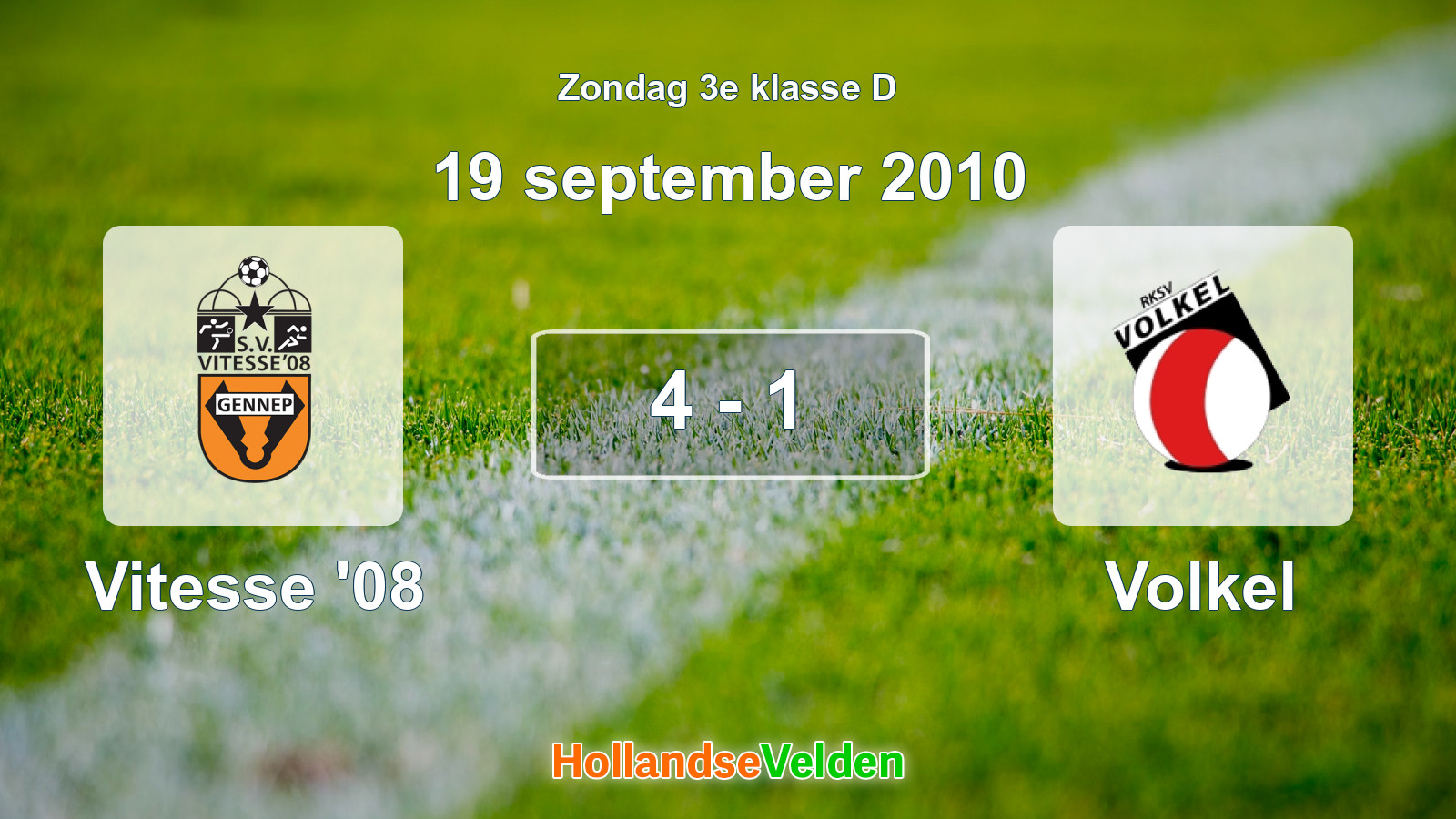 Gespeelde wedstrijd: Vitesse '08 - Volkel 4 - 1 (19 september 2010)