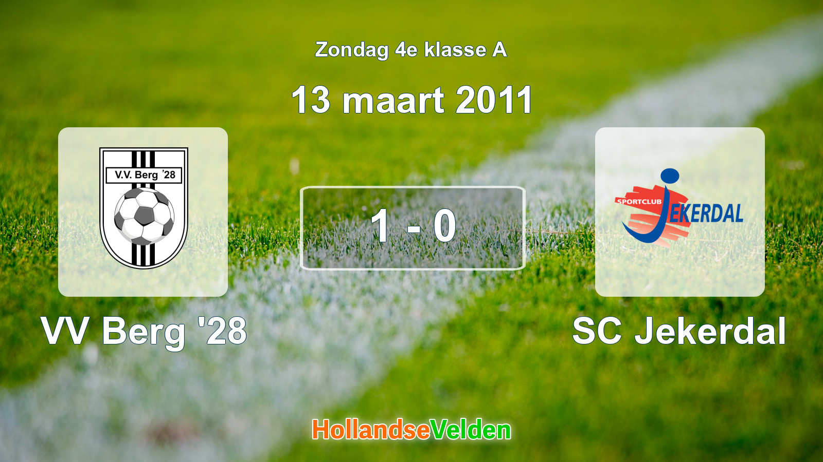 Gespeelde wedstrijd: VV Berg '28 - SC Jekerdal 1 - 0 (13 maart 2011)