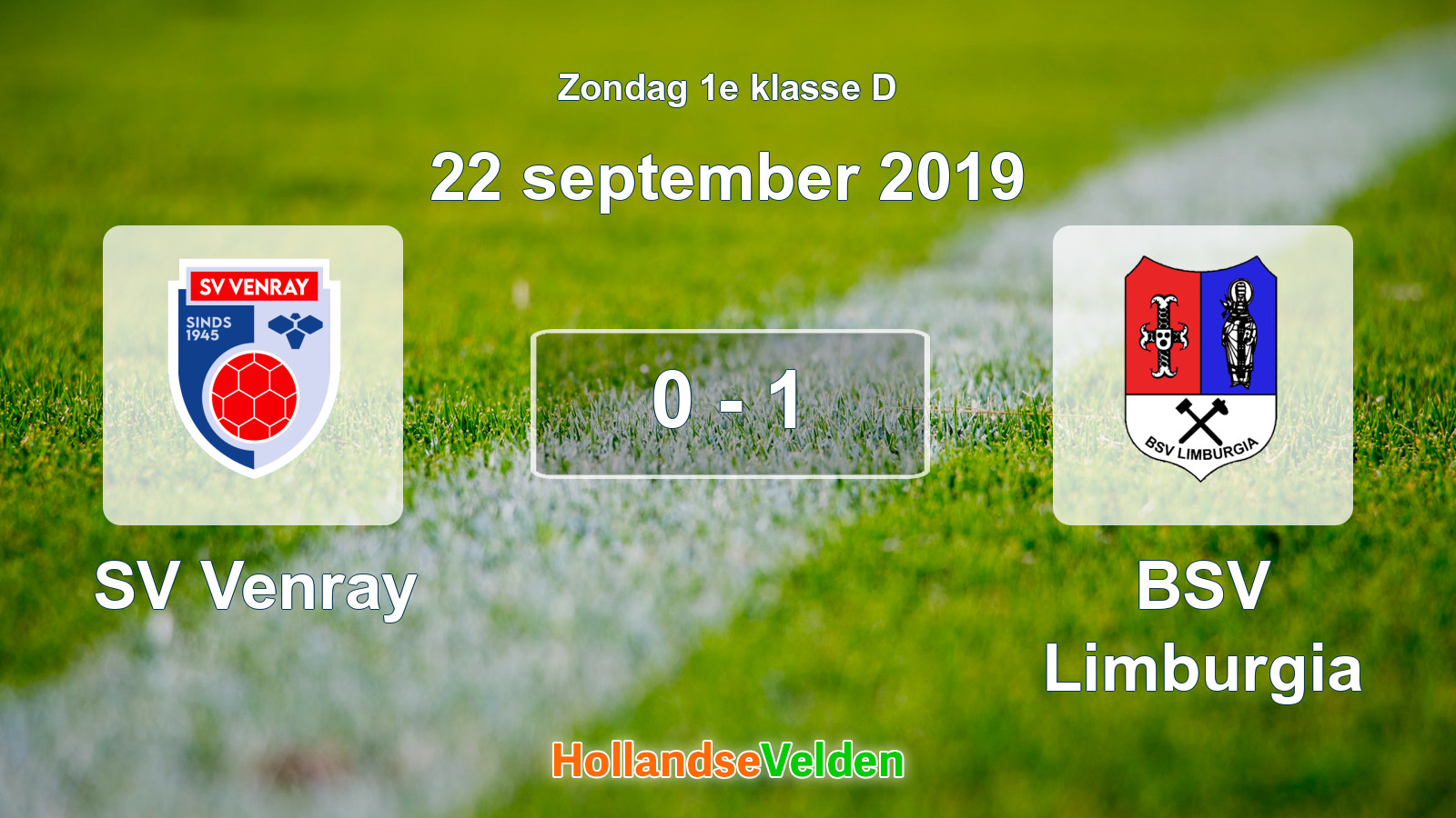 Gespeelde wedstrijd: SV Venray - BSV Limburgia 0 - 1 (22 september 2019)