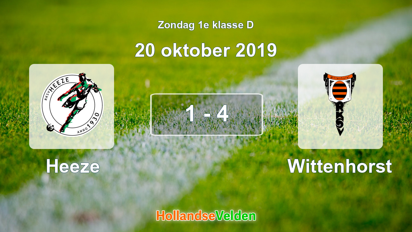Gespeelde wedstrijd: Heeze - Wittenhorst 1 - 4 (20 oktober 2019)