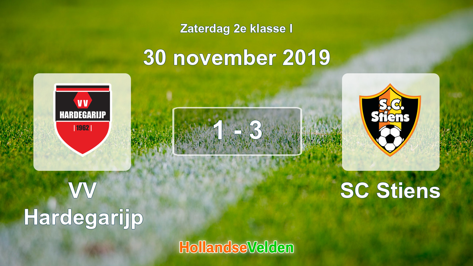 Gespeelde wedstrijd: VV Hardegarijp - SC Stiens 1 - 3 (30 november 2019)