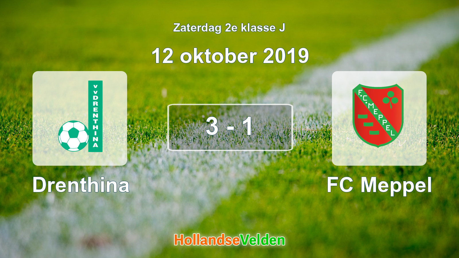 Gespeelde wedstrijd: Drenthina - FC Meppel 3 - 1 (12 oktober 2019)
