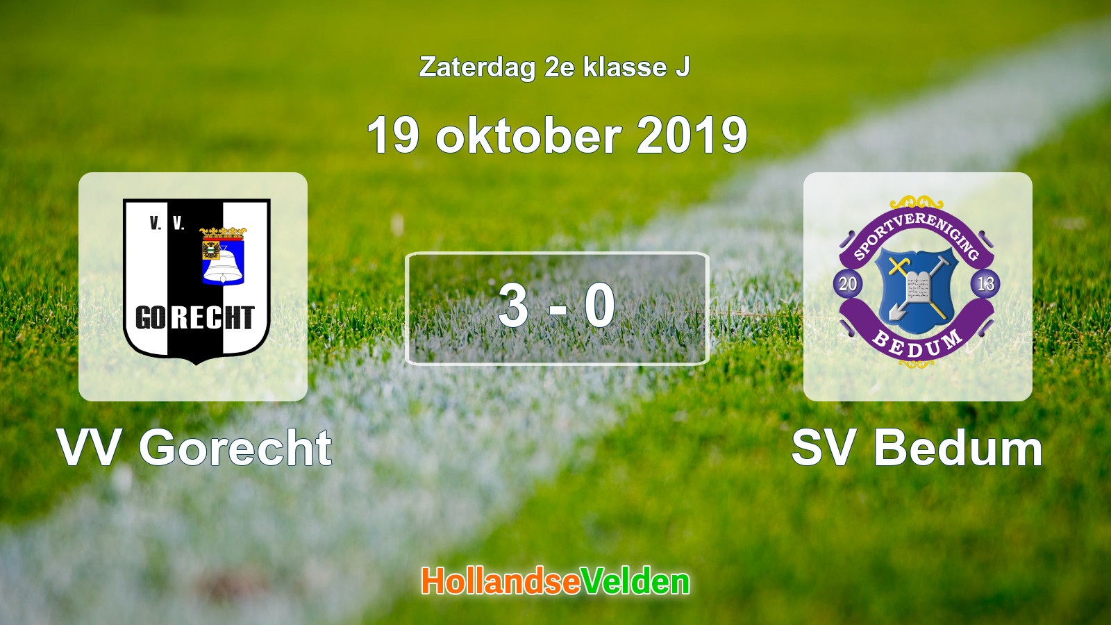 Gespeelde wedstrijd: VV Gorecht - SV Bedum 3 - 0 (19 oktober 2019)