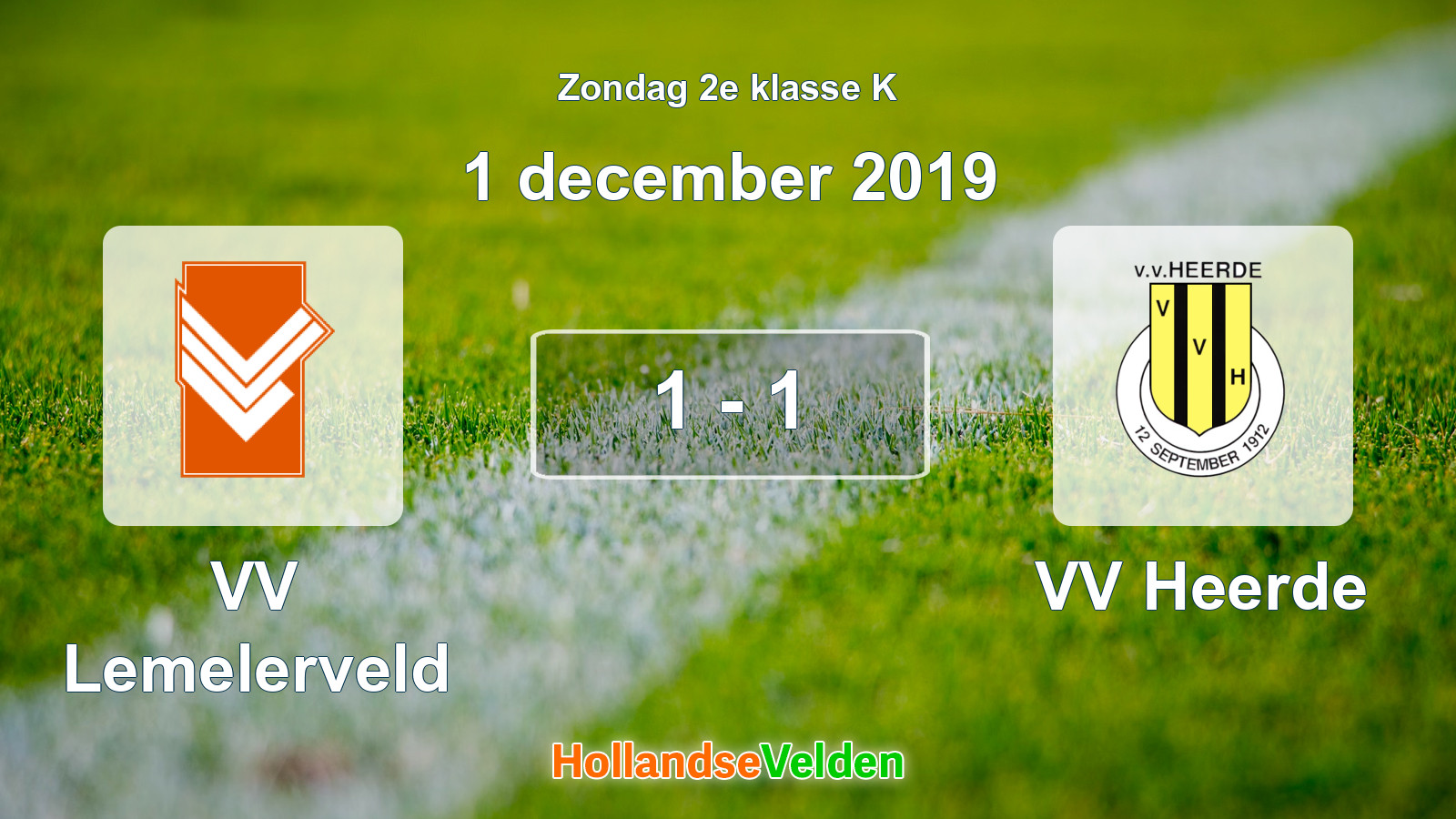 Gespeelde wedstrijd: VV Lemelerveld - VV Heerde 1 - 1 (1 december 2019)