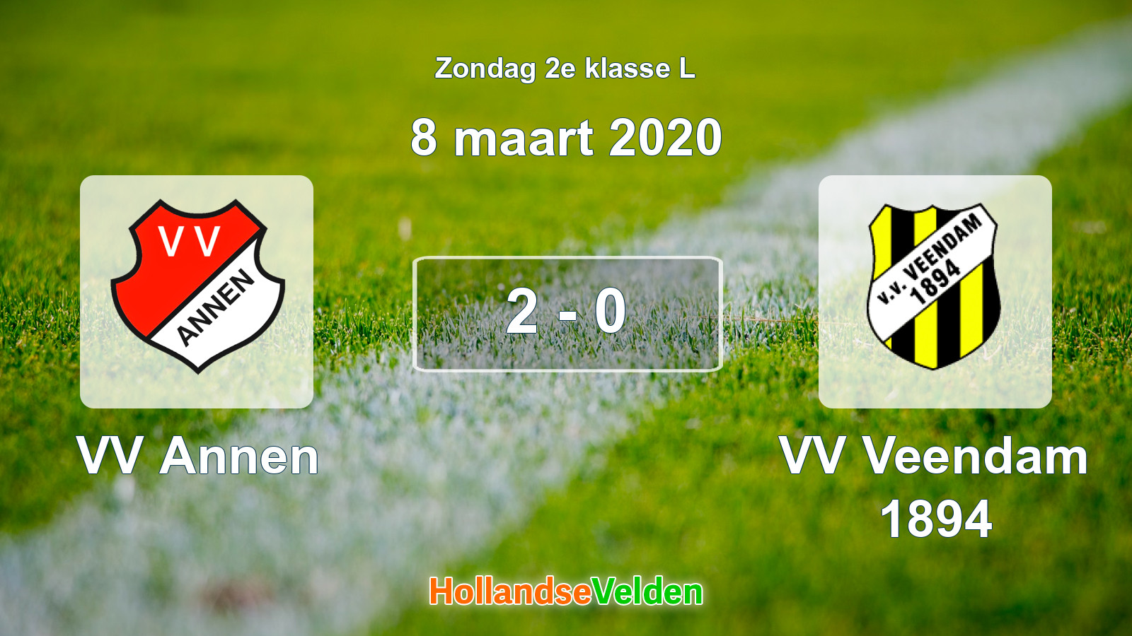 Gespeelde wedstrijd: VV Annen - VV Veendam 1894 2 - 0 (8 maart 2020)