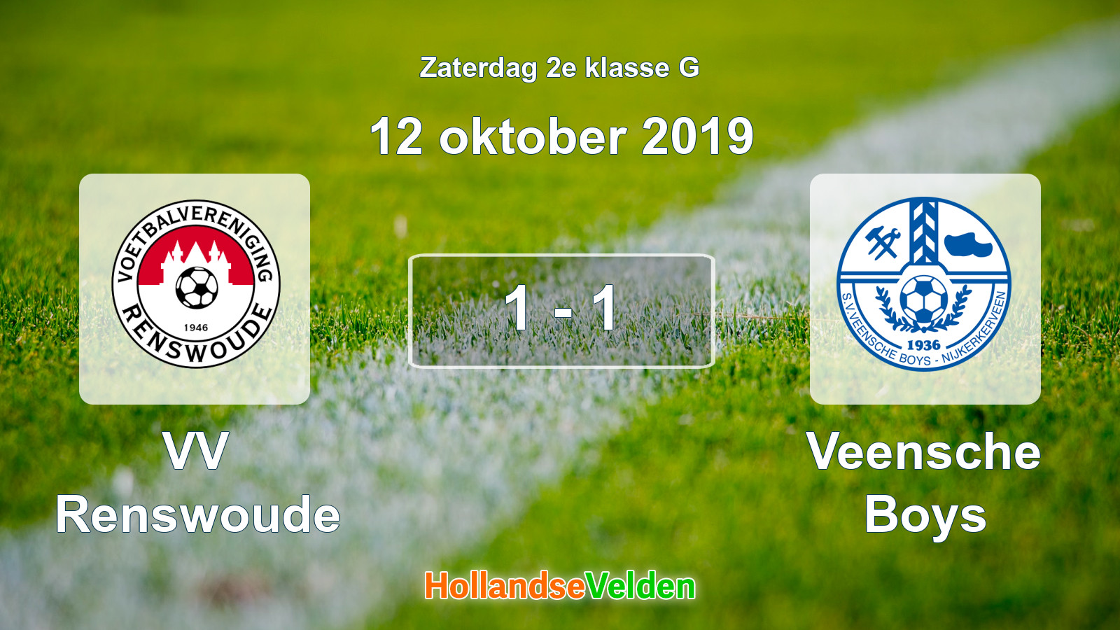 Gespeelde wedstrijd: VV Renswoude - Veensche Boys 1 - 1 (12 oktober 2019)