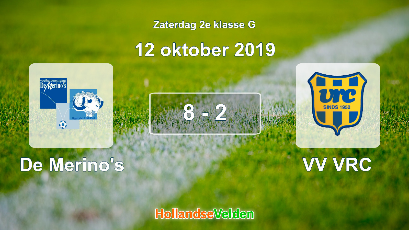 Gespeelde wedstrijd: De Merino's - VV VRC 8 - 2 (12 oktober 2019)