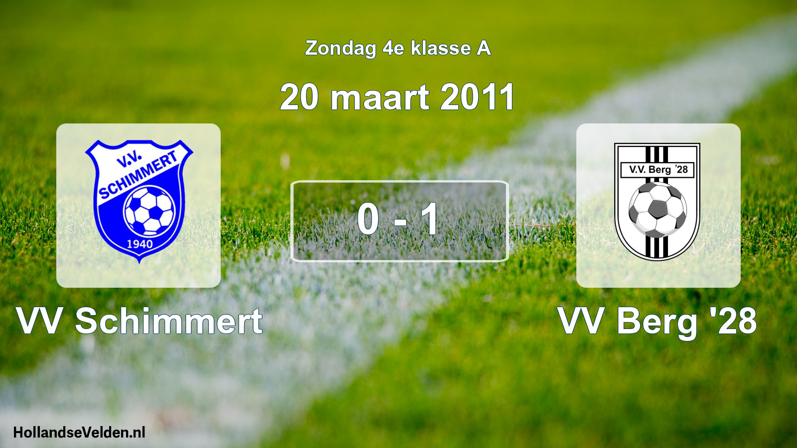 Gespeelde wedstrijd: VV Schimmert - VV Berg '28 0 - 1 (20 maart 2011)
