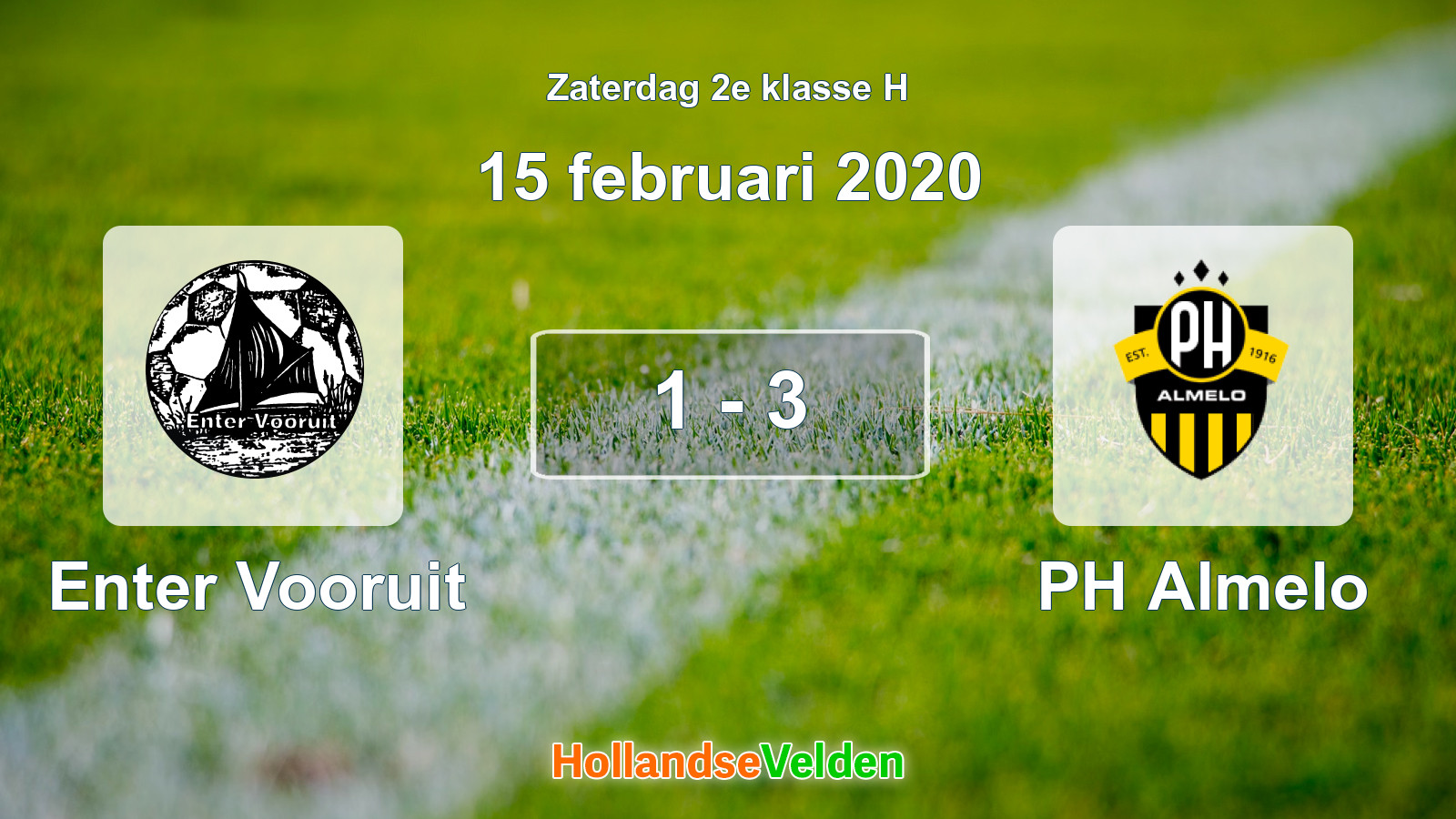 Gespeelde wedstrijd: Enter Vooruit - PH Almelo 1 - 3 (15 februari 2020)