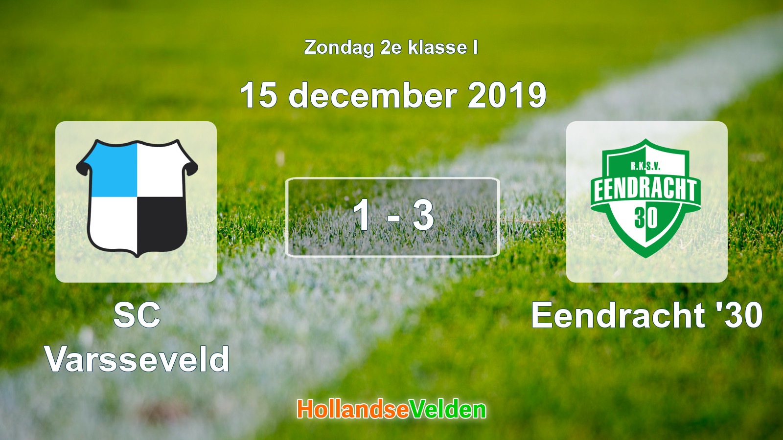 Gespeelde wedstrijd: SC Varsseveld - Eendracht '30 1 - 3 (15 december 2019)