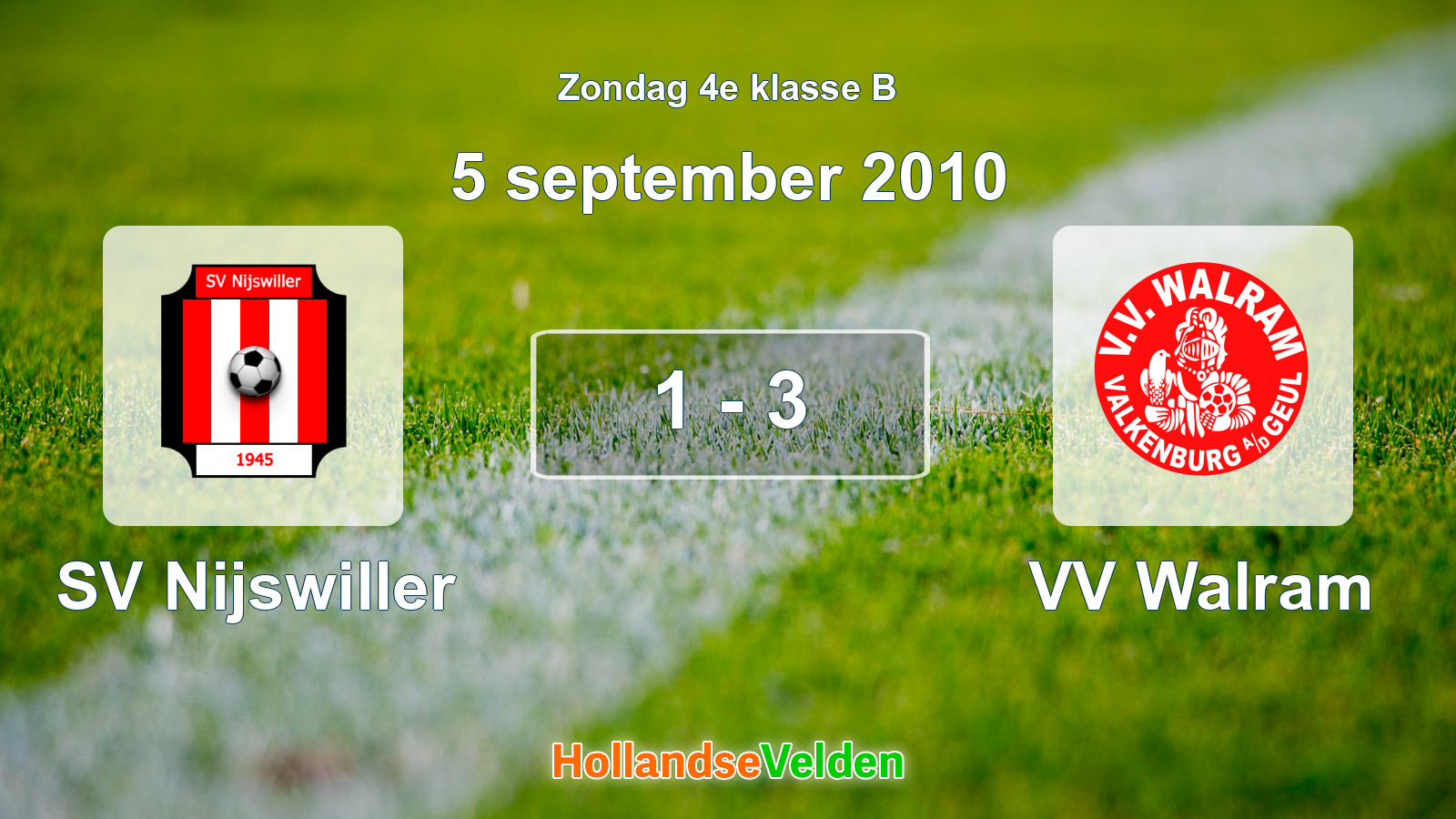 Gespeelde wedstrijd: SV Nijswiller - VV Walram 1 - 3 (5 september 2010)