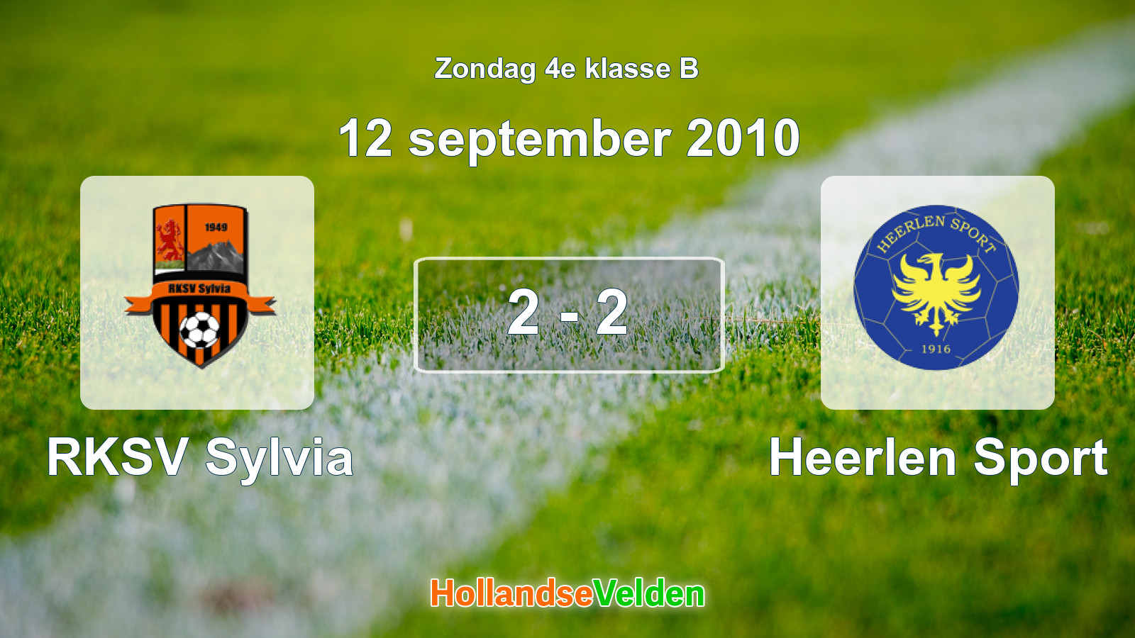 Gespeelde wedstrijd: RKSV Sylvia - Heerlen Sport 2 - 2 (12 september 2010)