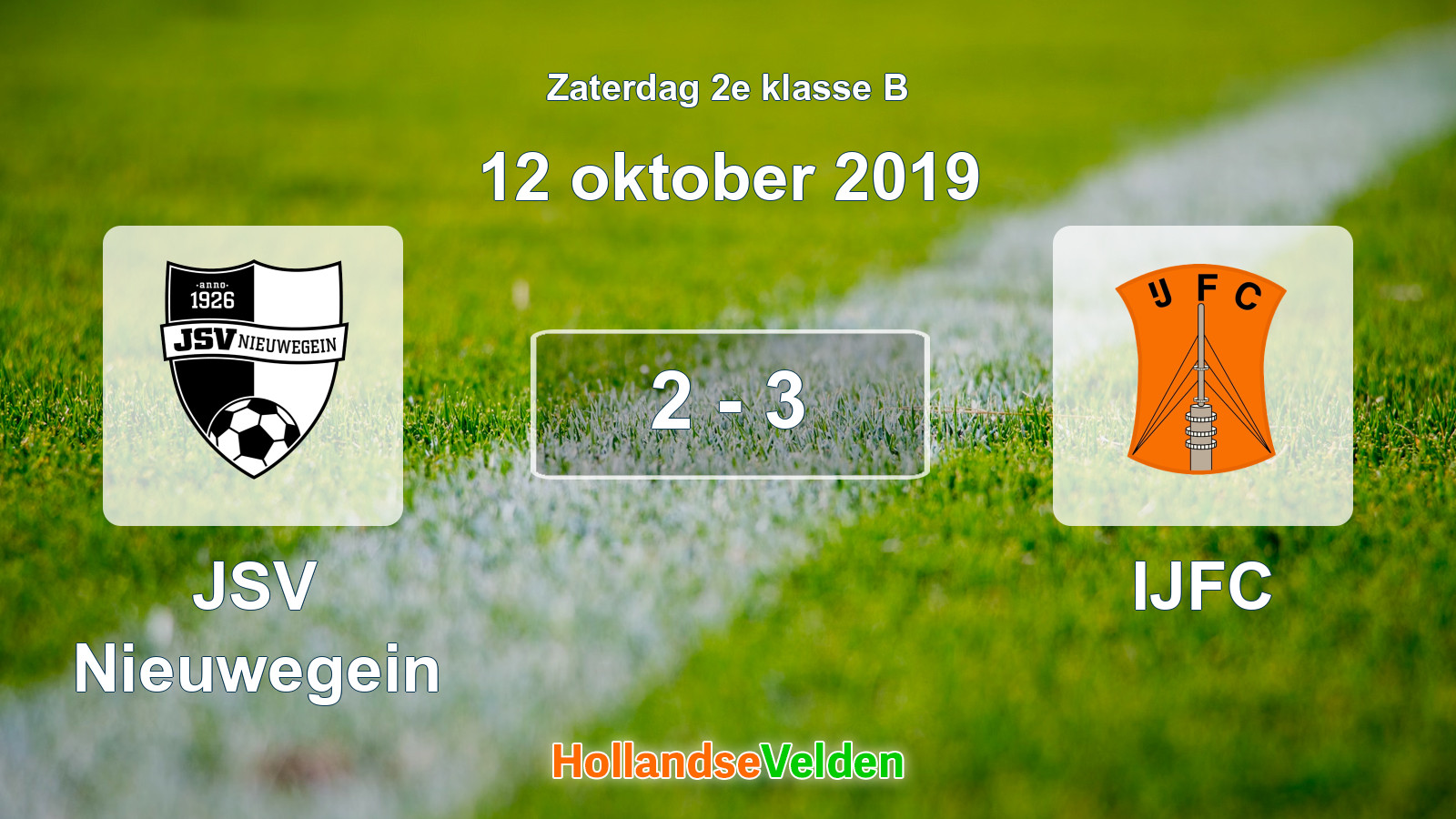 Gespeelde wedstrijd: JSV Nieuwegein - IJFC 2 - 3 (12 oktober 2019)