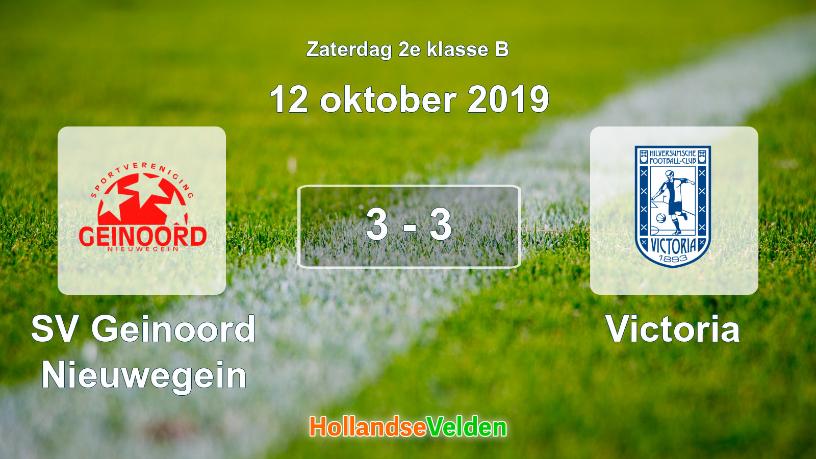 Gespeelde wedstrijd: SV Geinoord Nieuwegein - Victoria 3 - 3 (12 oktober 2019)