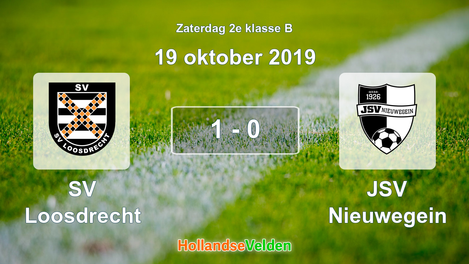 Gespeelde wedstrijd: SV Loosdrecht - JSV Nieuwegein 1 - 0 (19 oktober 2019)