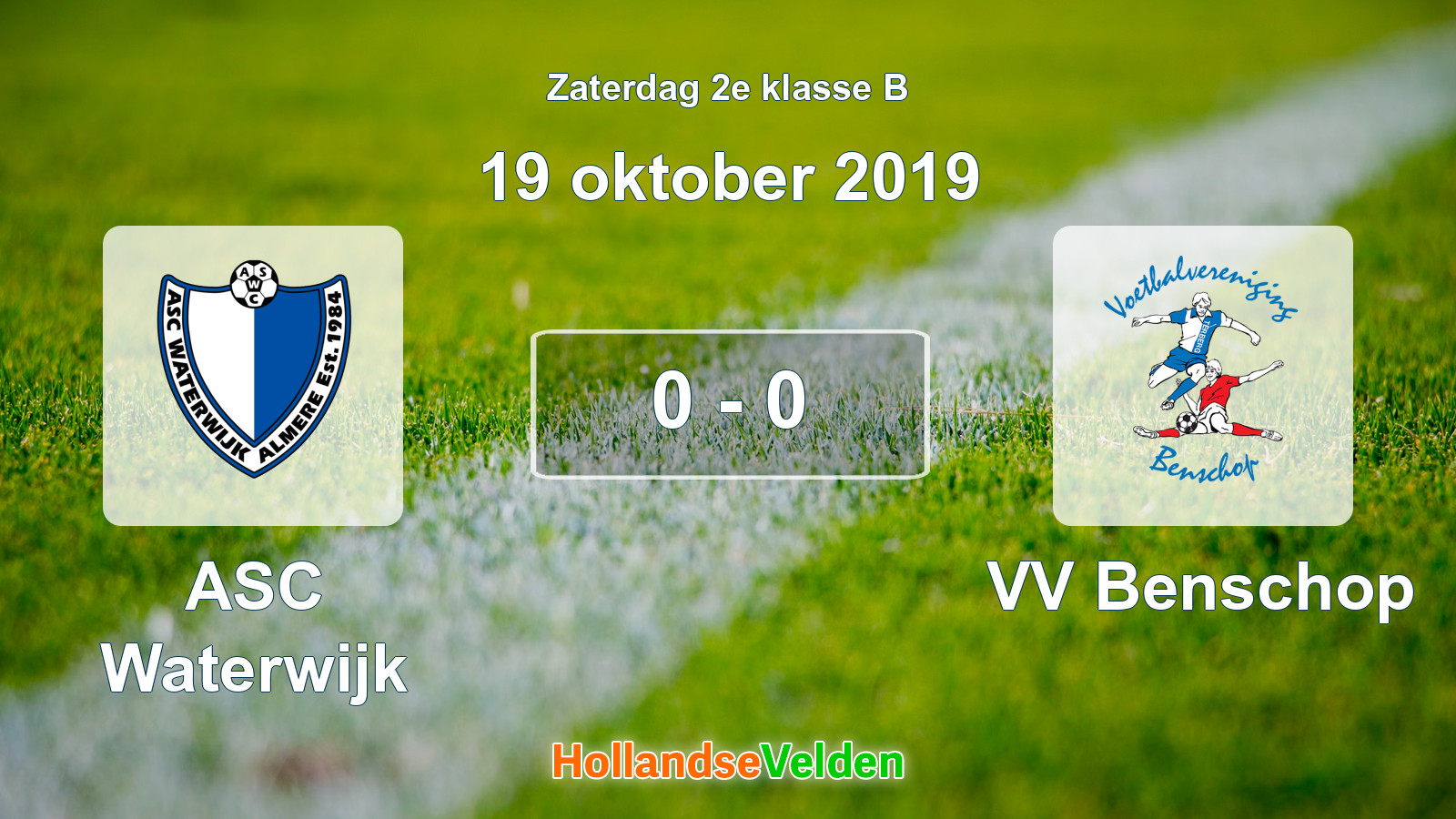 Gespeelde wedstrijd: ASC Waterwijk - VV Benschop 0 - 0 (19 oktober 2019)