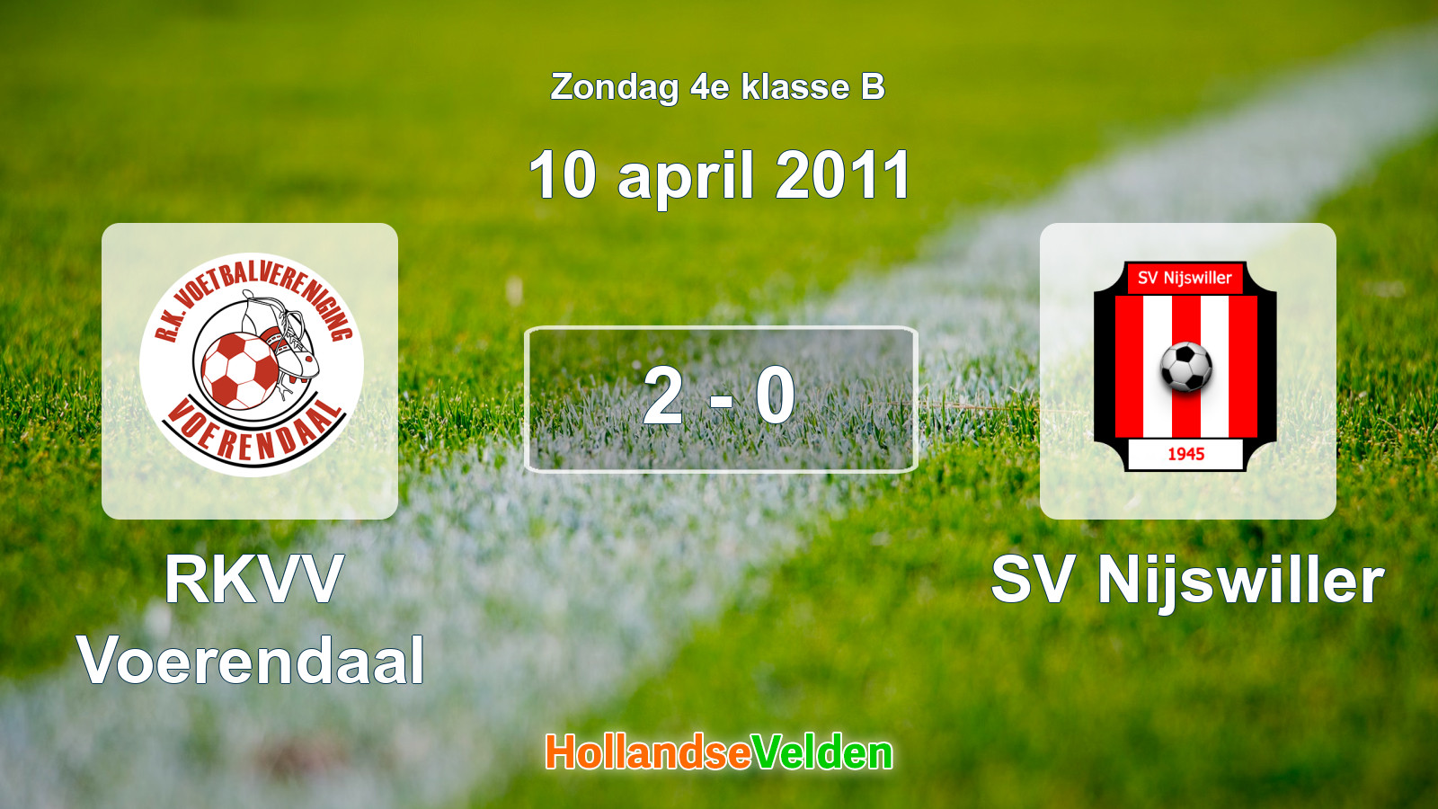 Gespeelde wedstrijd: RKVV Voerendaal - SV Nijswiller 2 - 0 (10 april 2011)