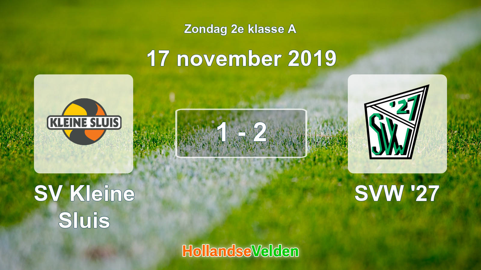 Gespeelde wedstrijd: SV Kleine Sluis - SVW '27 1 - 2 (17 november 2019)