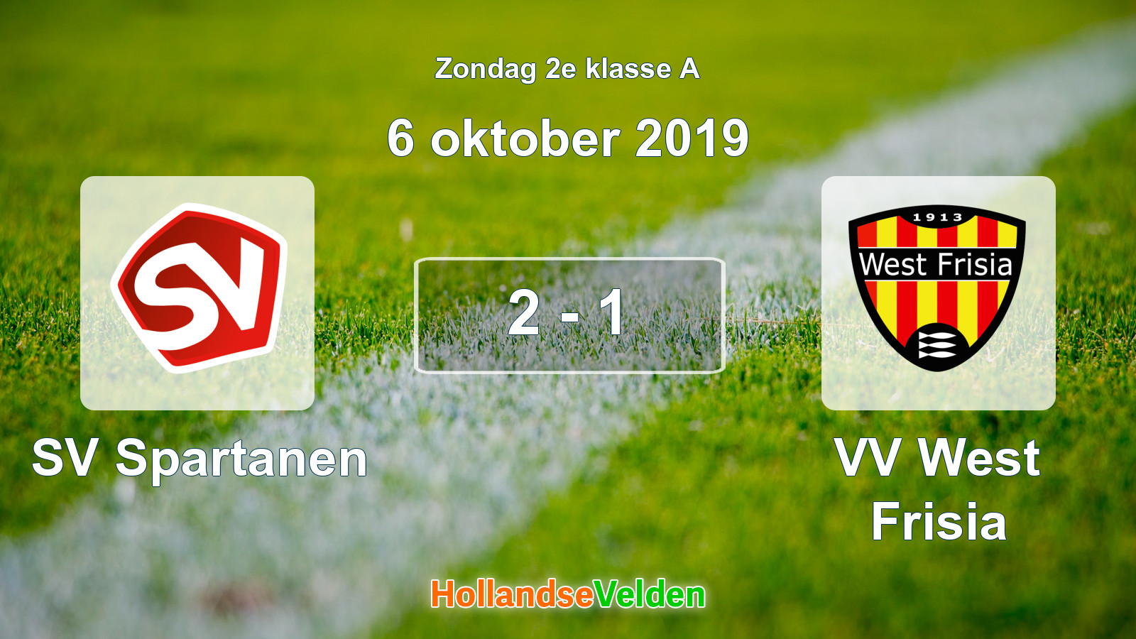 Gespeelde wedstrijd: SV Spartanen - VV West Frisia 2 - 1 (6 oktober 2019)