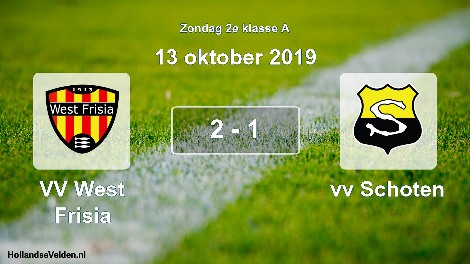 Gespeelde wedstrijd: VV West Frisia - vv Schoten 2 - 1 (13 oktober 2019)
