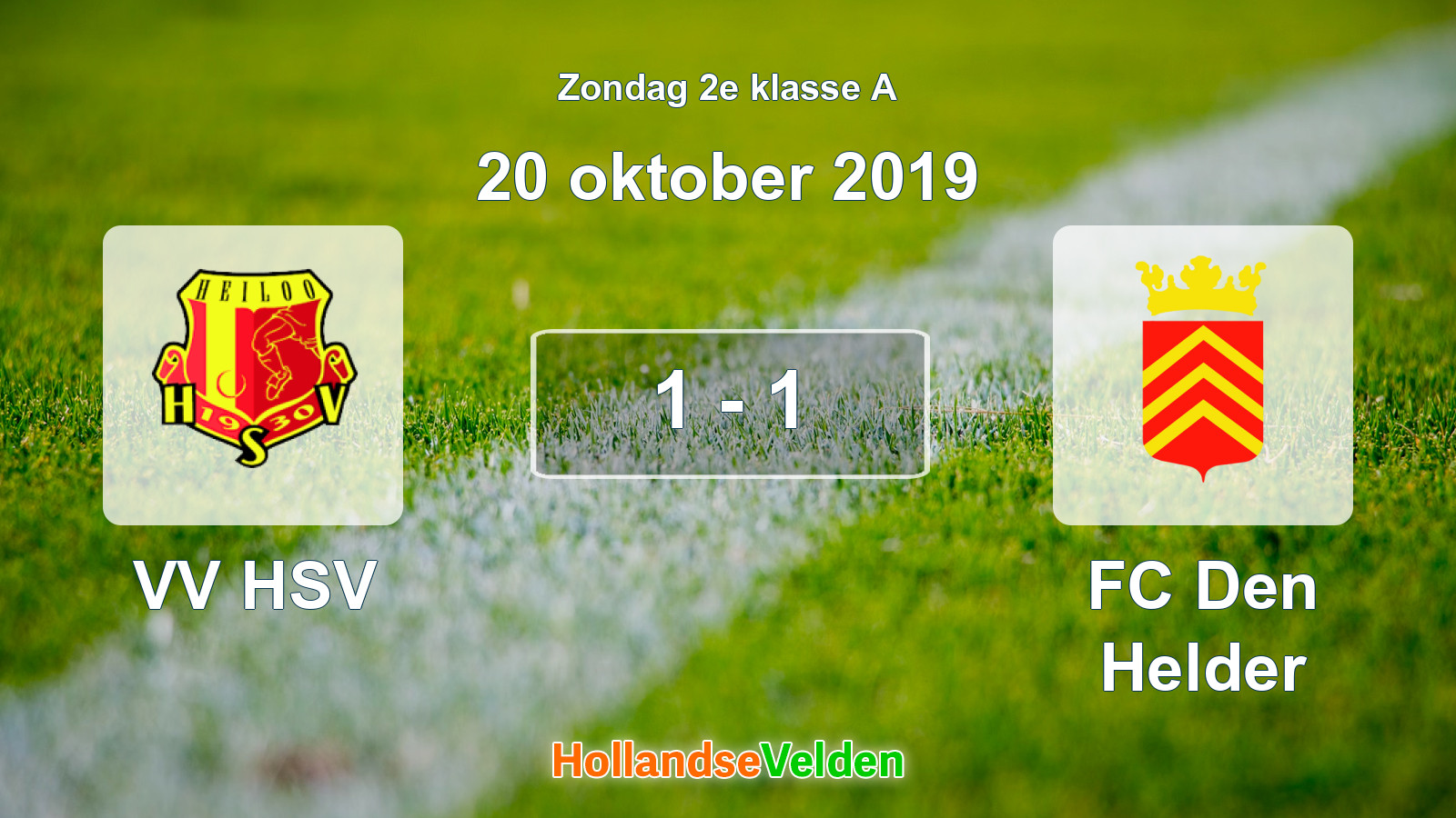 Gespeelde wedstrijd: VV HSV - FC Den Helder 1 - 1 (20 oktober 2019)