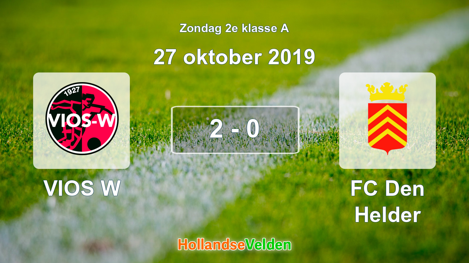 Gespeelde wedstrijd: VIOS W - FC Den Helder 2 - 0 (27 oktober 2019)