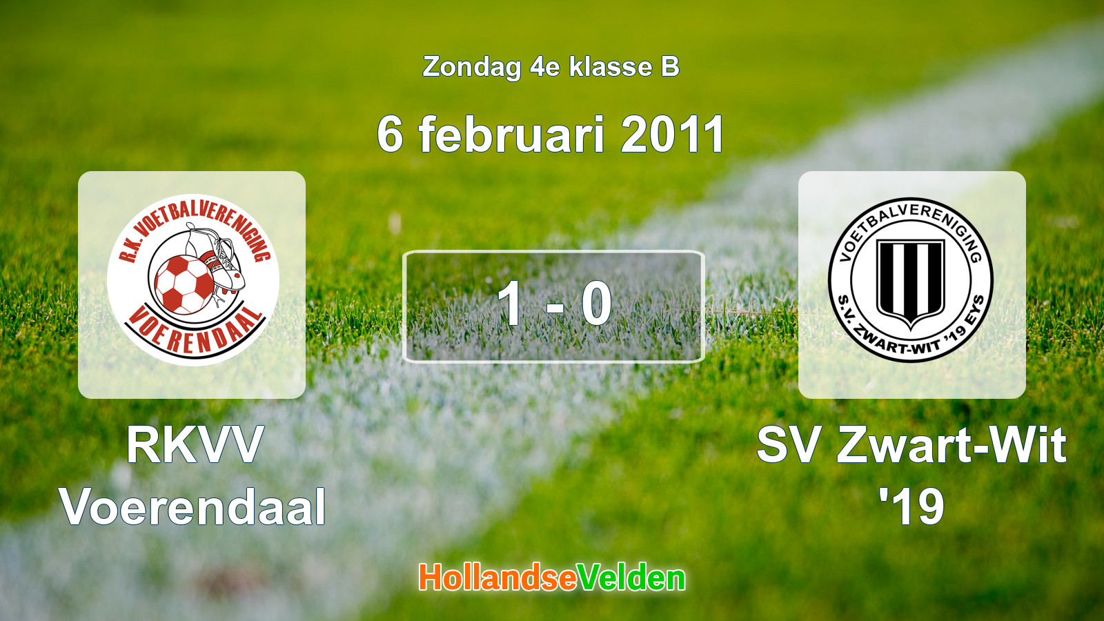 Gespeelde wedstrijd: RKVV Voerendaal - SV Zwart-Wit '19 1 - 0 (6 februari 2011)