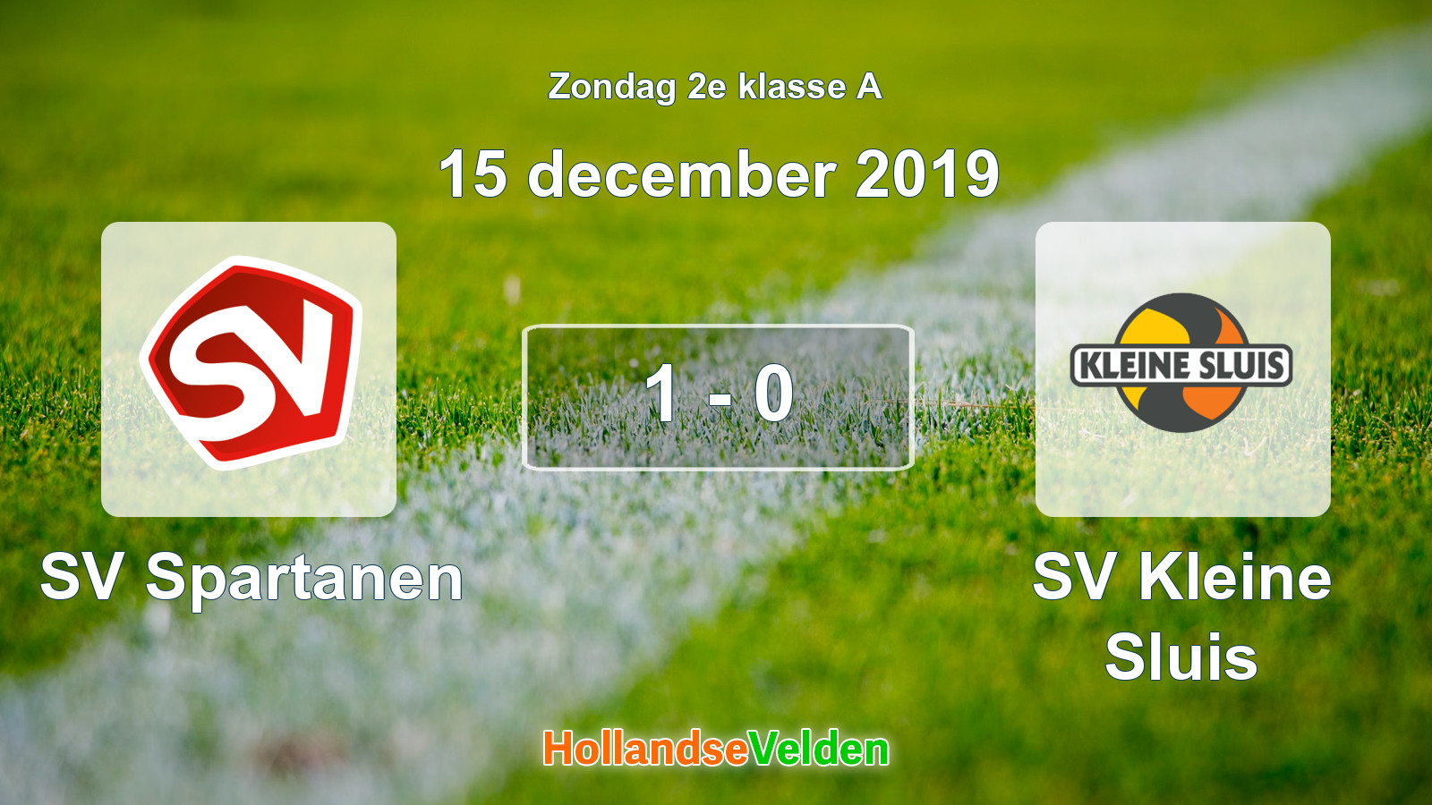 Gespeelde wedstrijd: SV Spartanen - SV Kleine Sluis 1 - 0 (15 december 2019)