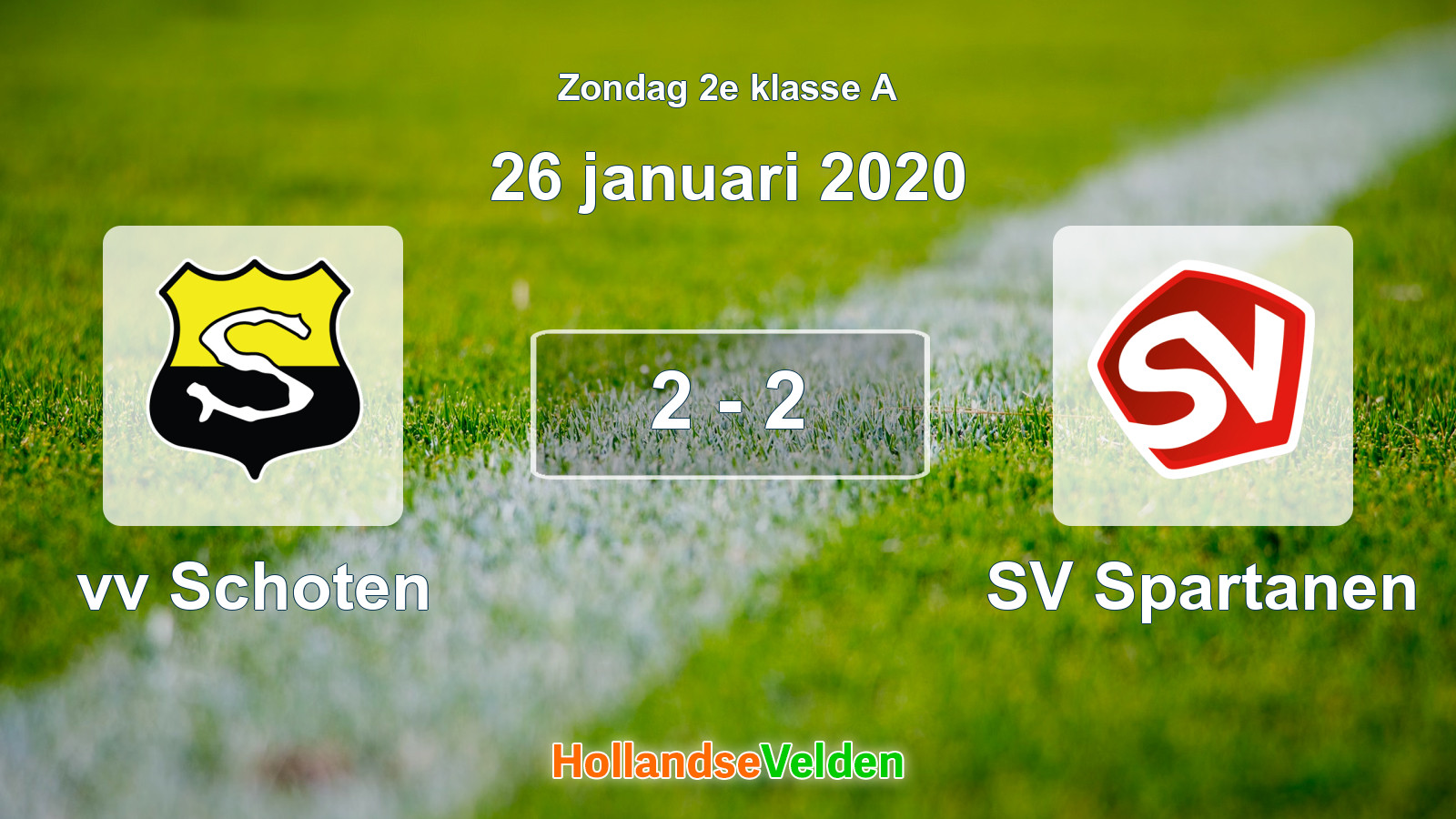 Gespeelde wedstrijd: vv Schoten - SV Spartanen 2 - 2 (26 januari 2020)