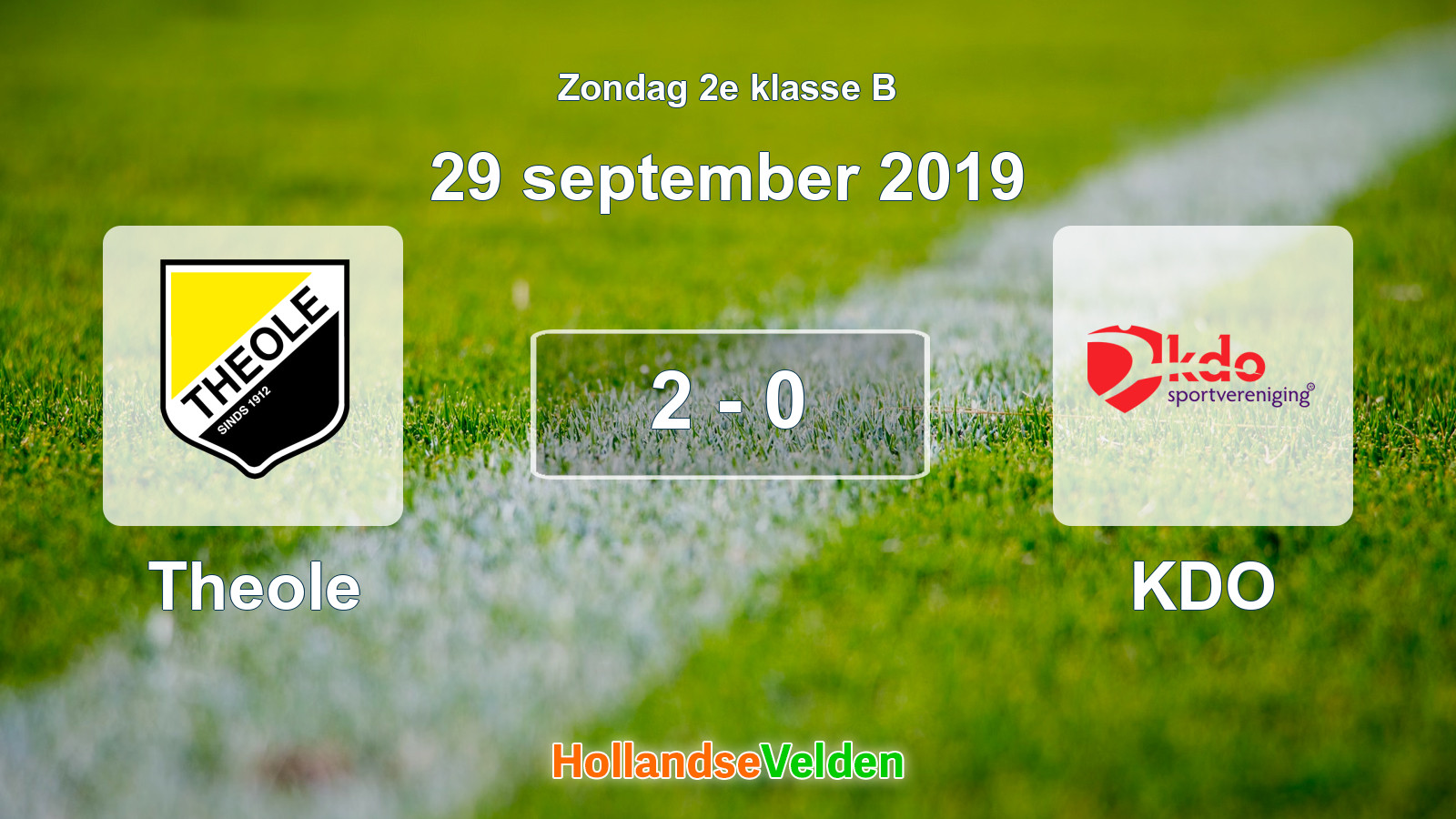 Gespeelde wedstrijd: Theole - KDO 2 - 0 (29 september 2019)