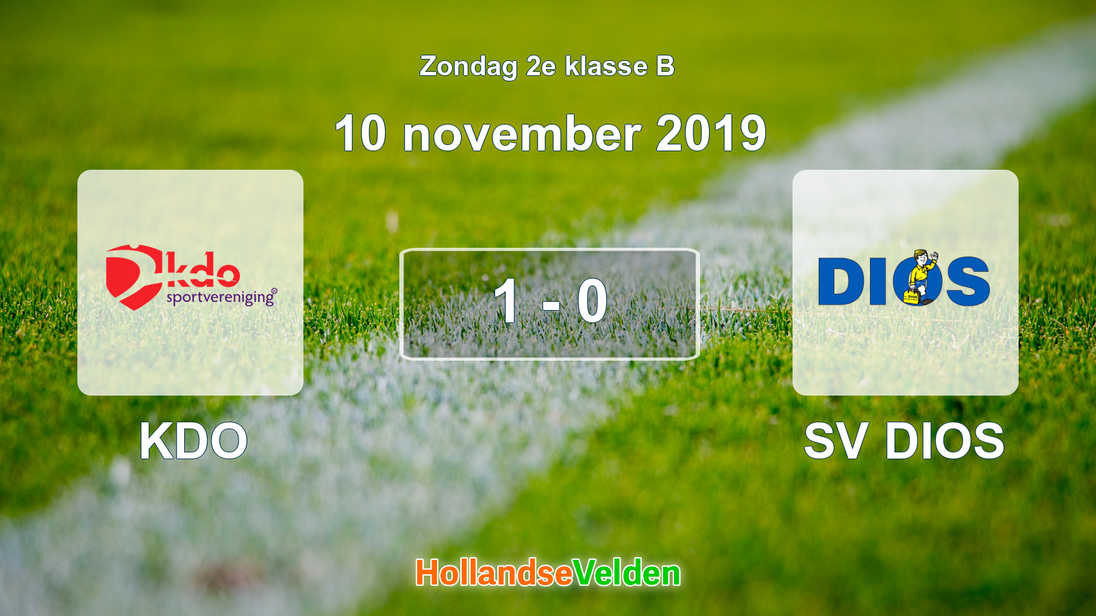 Gespeelde wedstrijd: KDO - SV DIOS 1 - 0 (10 november 2019)