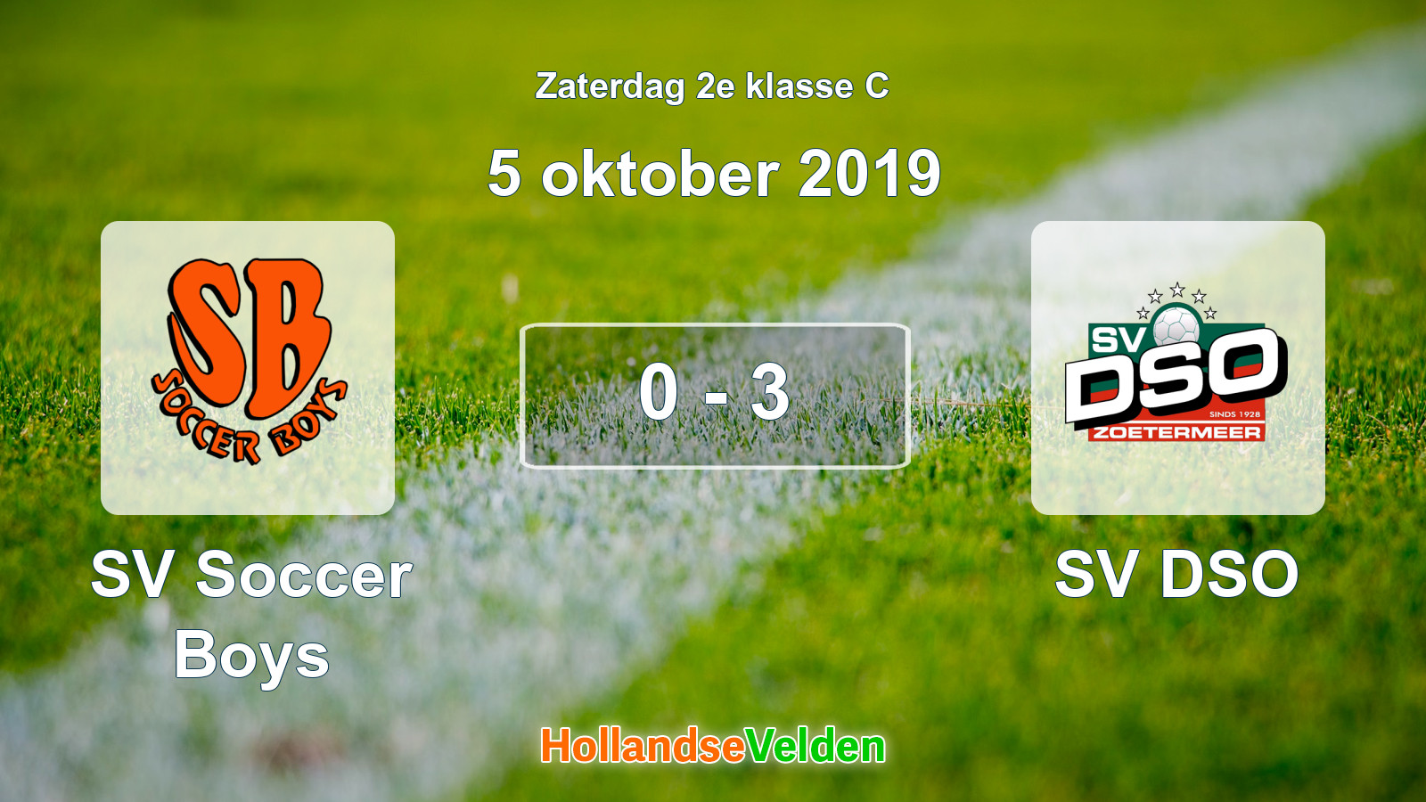 Gespeelde wedstrijd: SV Soccer Boys - SV DSO 0 - 3 (5 oktober 2019)