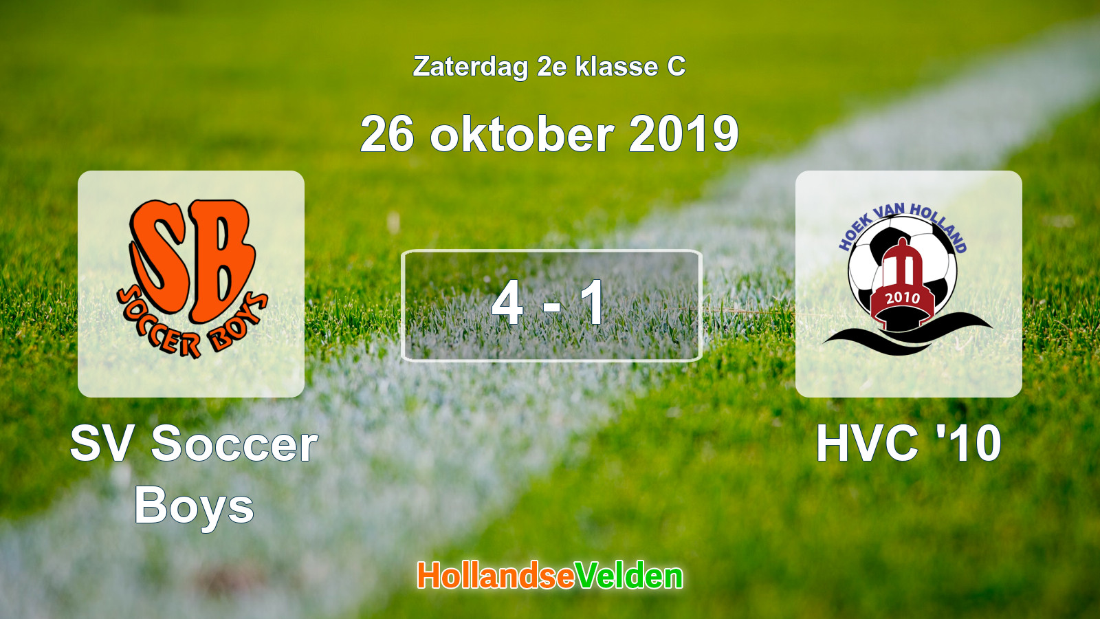 Gespeelde wedstrijd: SV Soccer Boys - HVC '10 4 - 1 (26 oktober 2019)