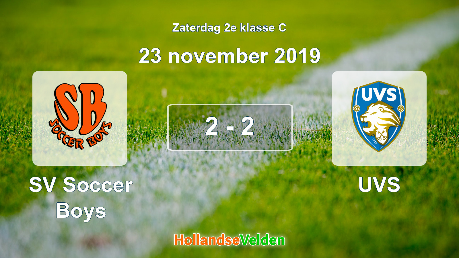 Gespeelde wedstrijd: SV Soccer Boys - UVS 2 - 2 (23 november 2019)