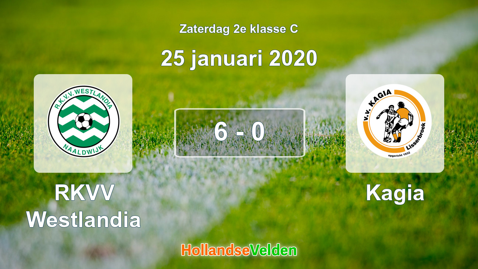 Gespeelde wedstrijd: RKVV Westlandia - Kagia 6 - 0 (25 januari 2020)