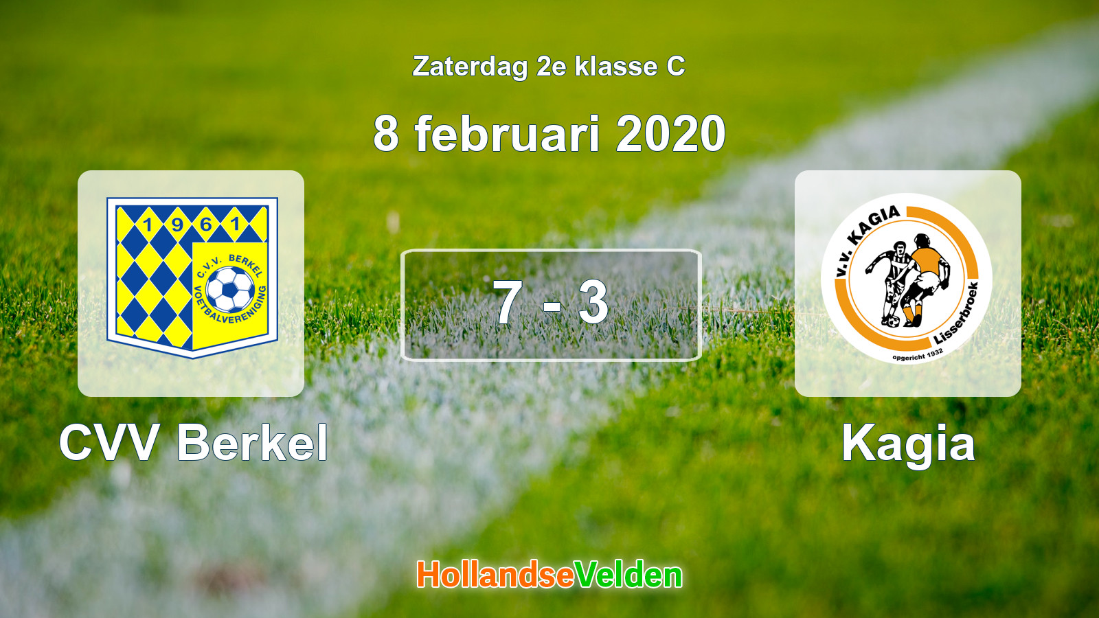 Gespeelde wedstrijd: CVV Berkel - Kagia 7 - 3 (8 februari 2020)