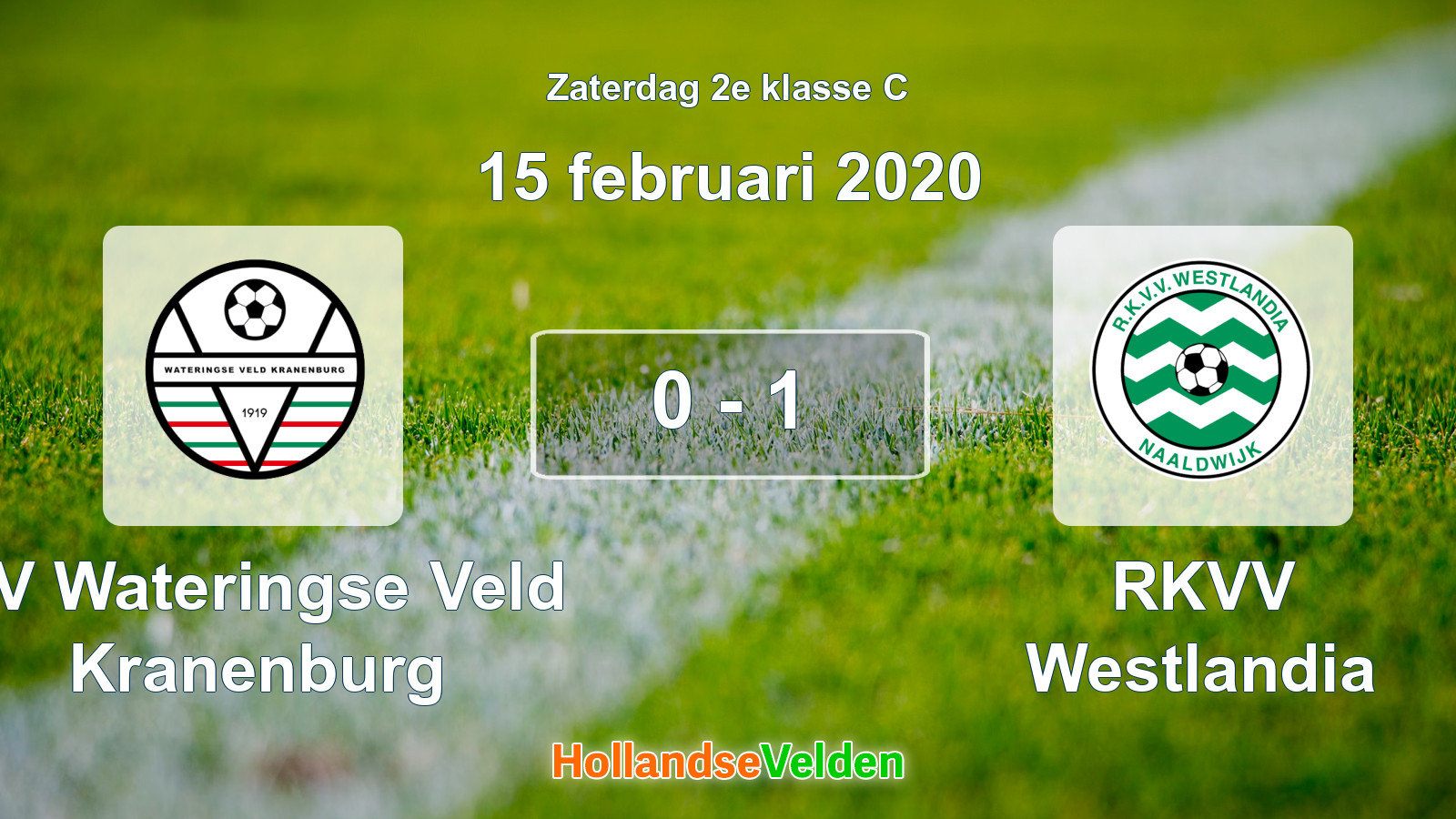 Gespeelde wedstrijd: SV Wateringse Veld Kranenburg - RKVV Westlandia 0 - 1 (15 februari 2020)