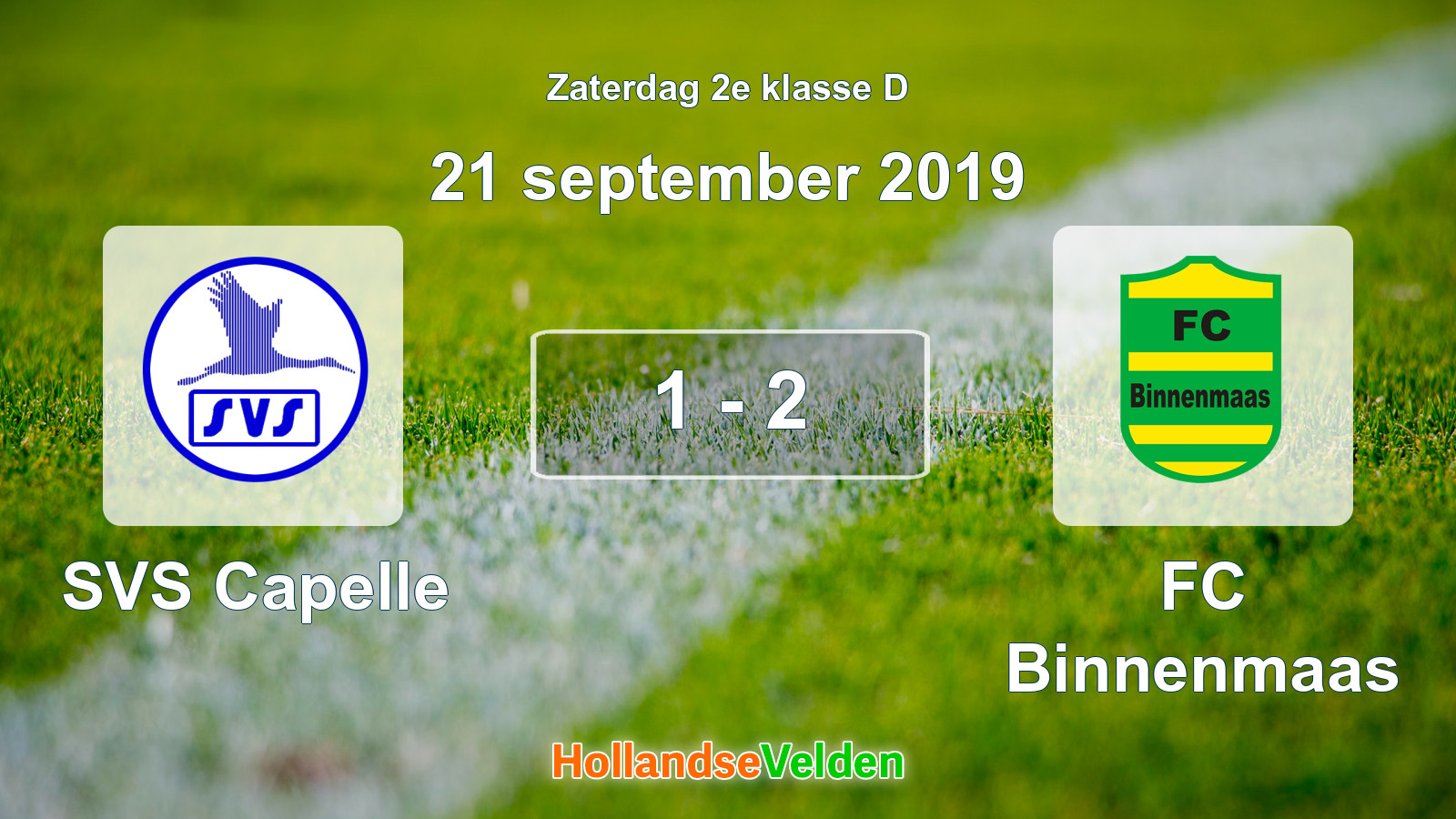 Gespeelde wedstrijd: SVS Capelle - FC Binnenmaas 1 - 2 (21 september 2019)