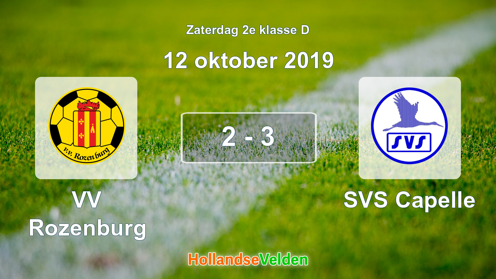 Gespeelde wedstrijd: VV Rozenburg - SVS Capelle 2 - 3 (12 oktober 2019)