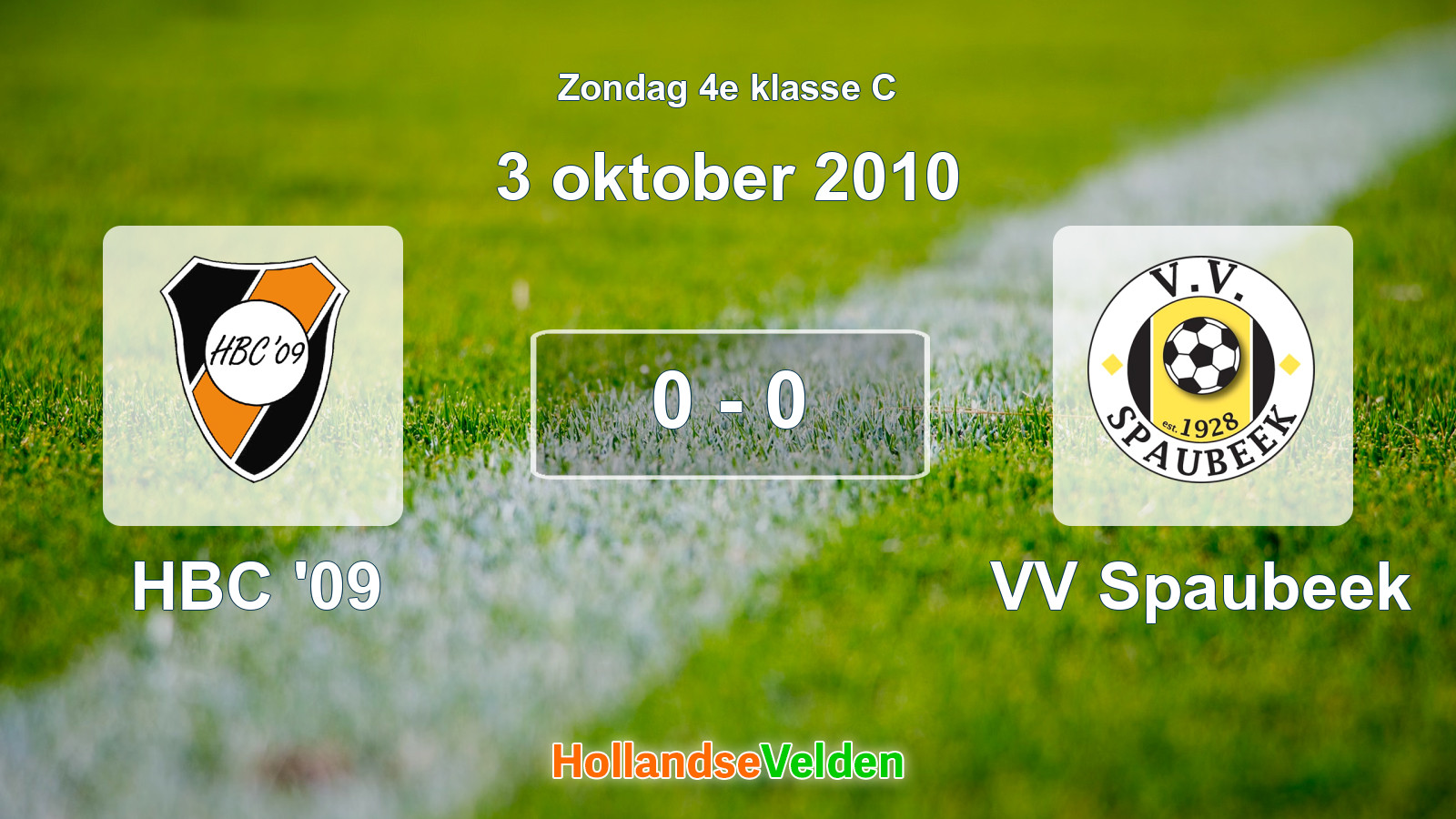 Gespeelde wedstrijd: HBC '09 - VV Spaubeek 0 - 0 (3 oktober 2010)