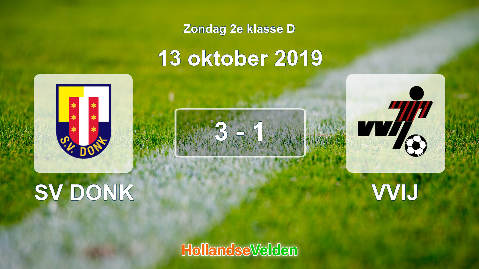 Gespeelde wedstrijd: SV DONK - VVIJ 3 - 1 (13 oktober 2019)