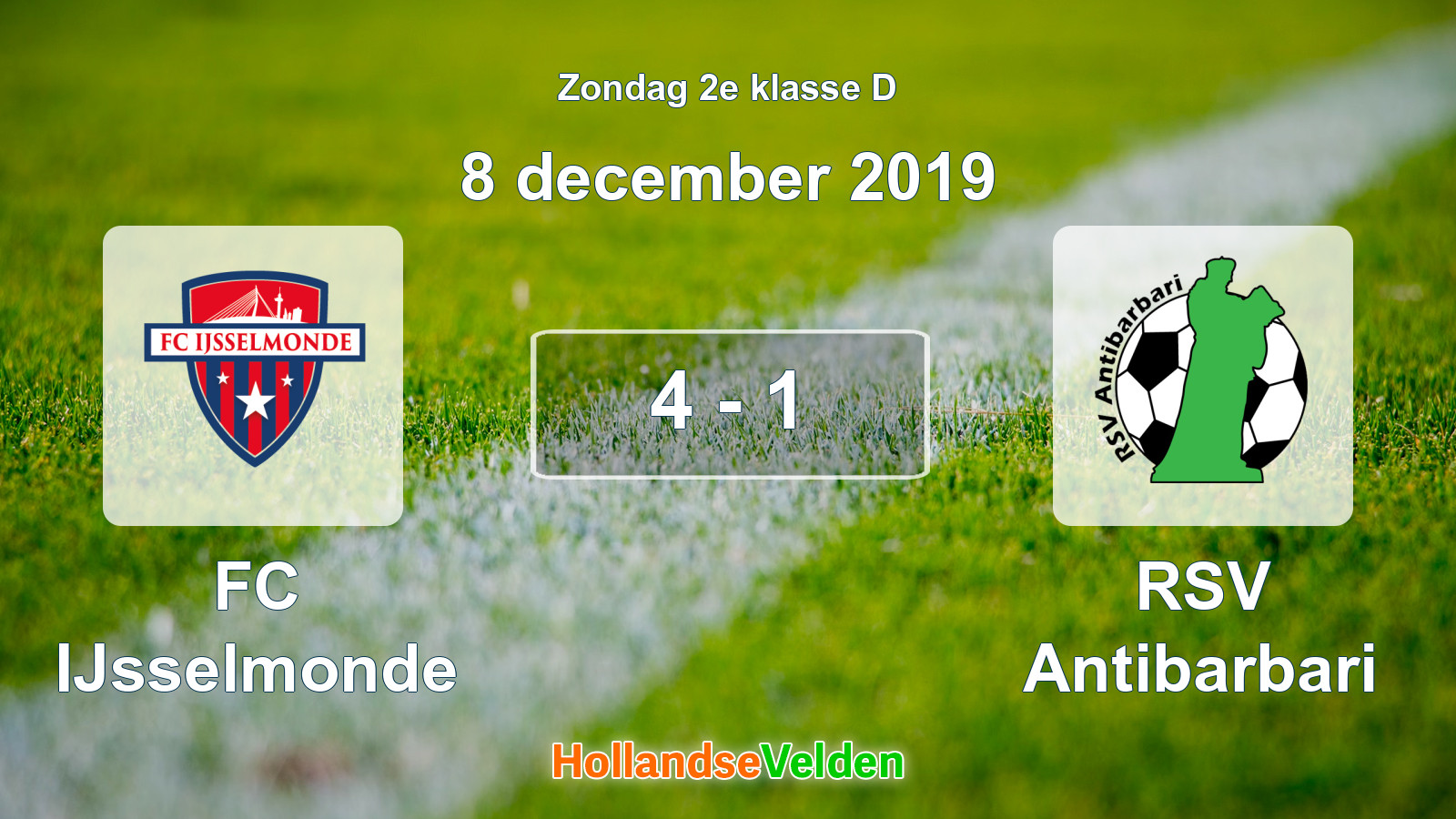 Gespeelde wedstrijd: FC IJsselmonde - RSV Antibarbari 4 - 1 (8 december 2019)