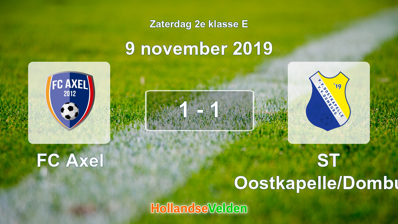 Gespeelde wedstrijd: FC Axel - ST Oostkapelle/Domburg 1 - 1 (9 november 2019)