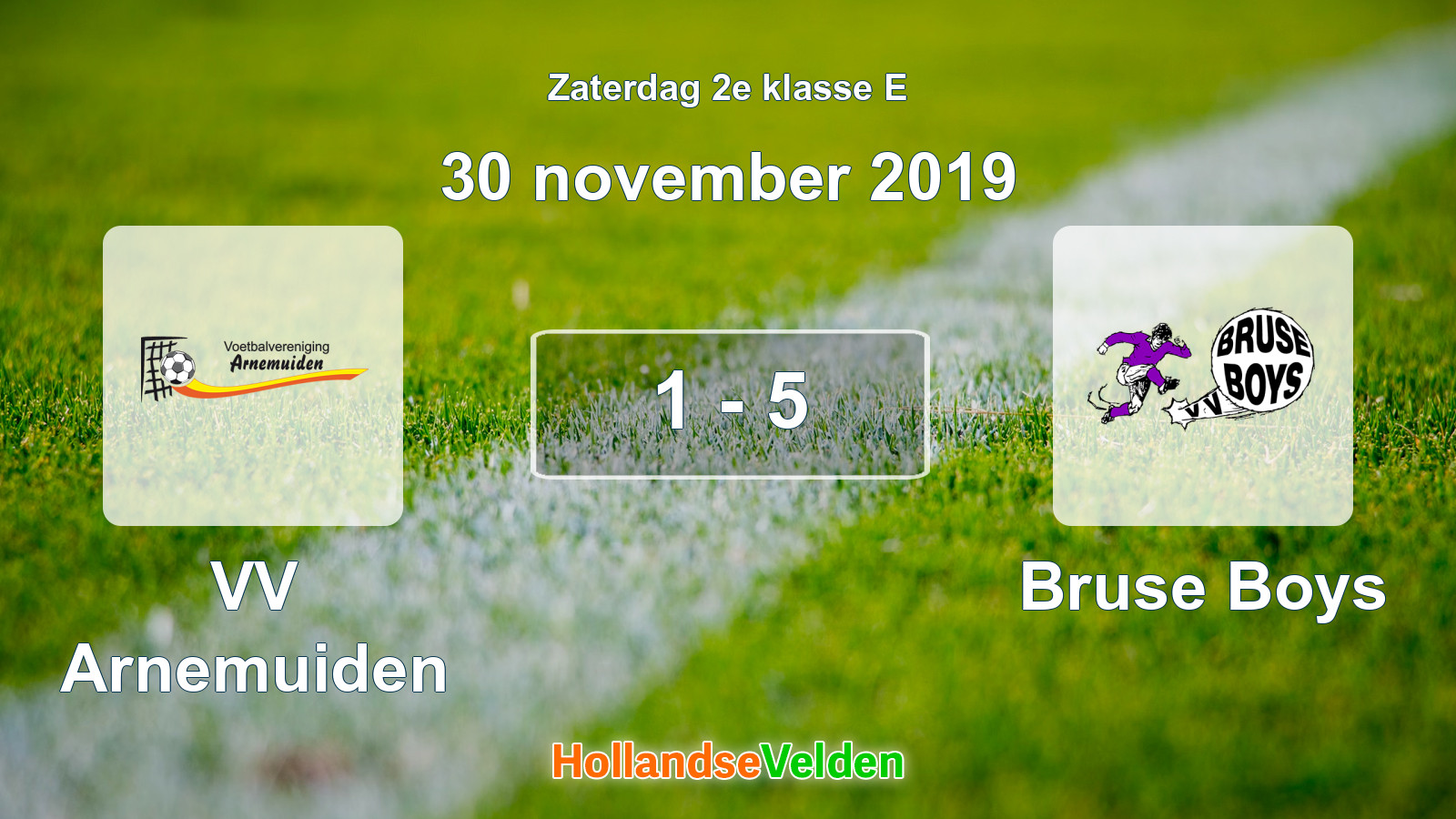 Gespeelde wedstrijd: VV Arnemuiden - Bruse Boys 1 - 5 (30 november 2019)