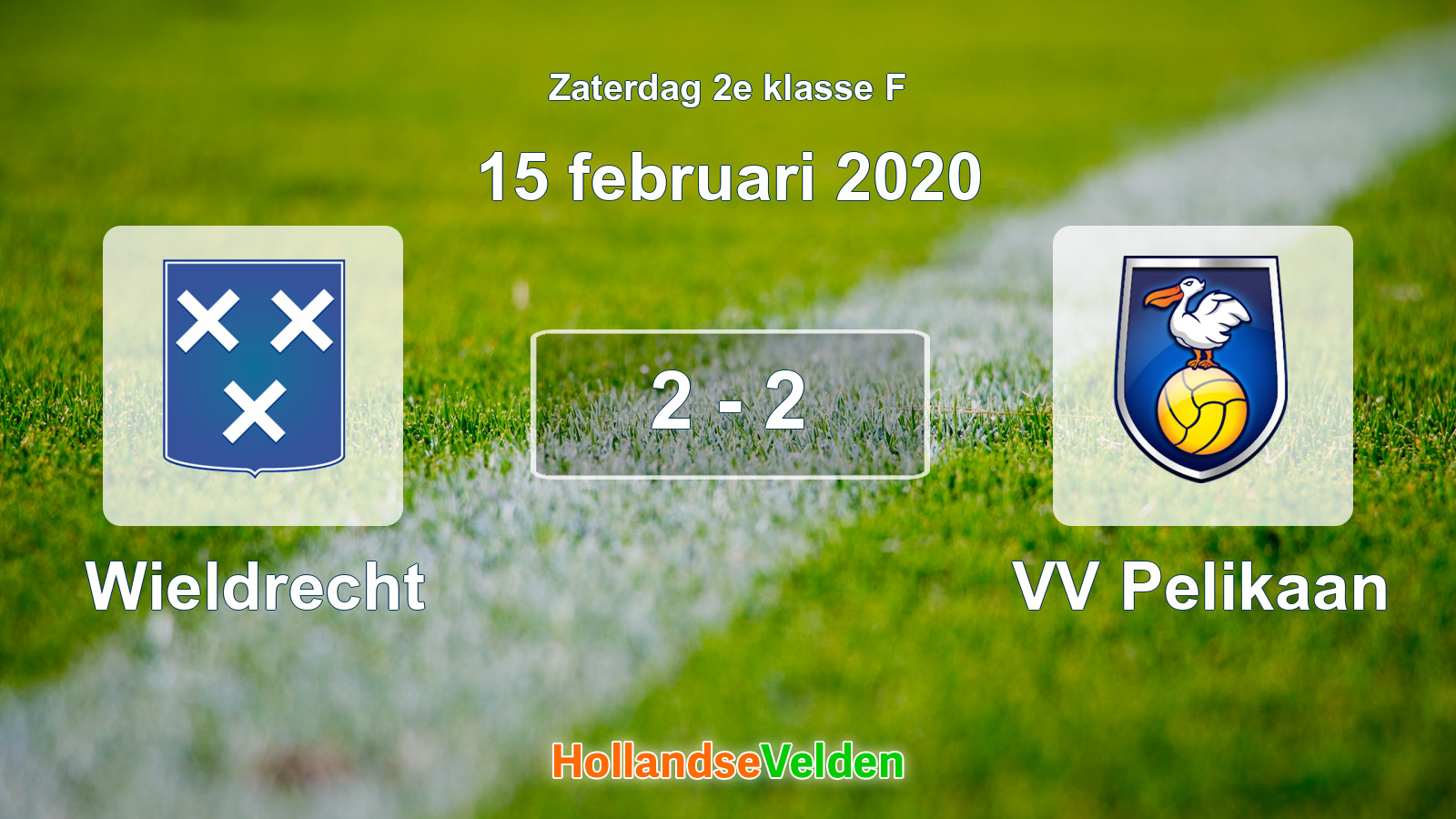 Gespeelde wedstrijd: Wieldrecht - VV Pelikaan 2 - 2 (15 februari 2020)