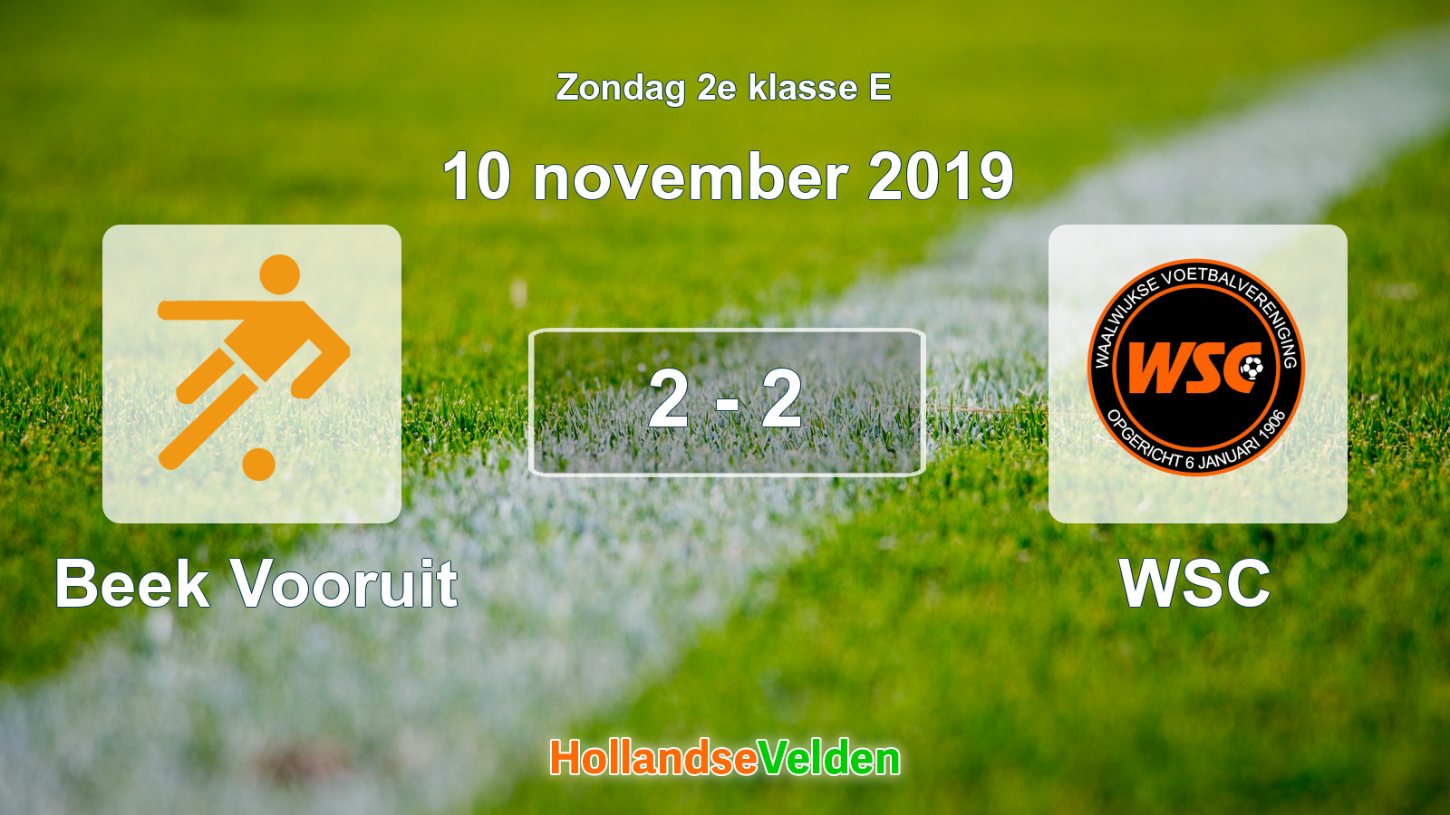 Gespeelde wedstrijd: Beek Vooruit - WSC 2 - 2 (10 november 2019)