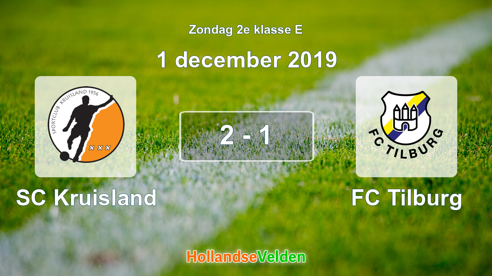Gespeelde wedstrijd: SC Kruisland - FC Tilburg 2 - 1 (1 december 2019)
